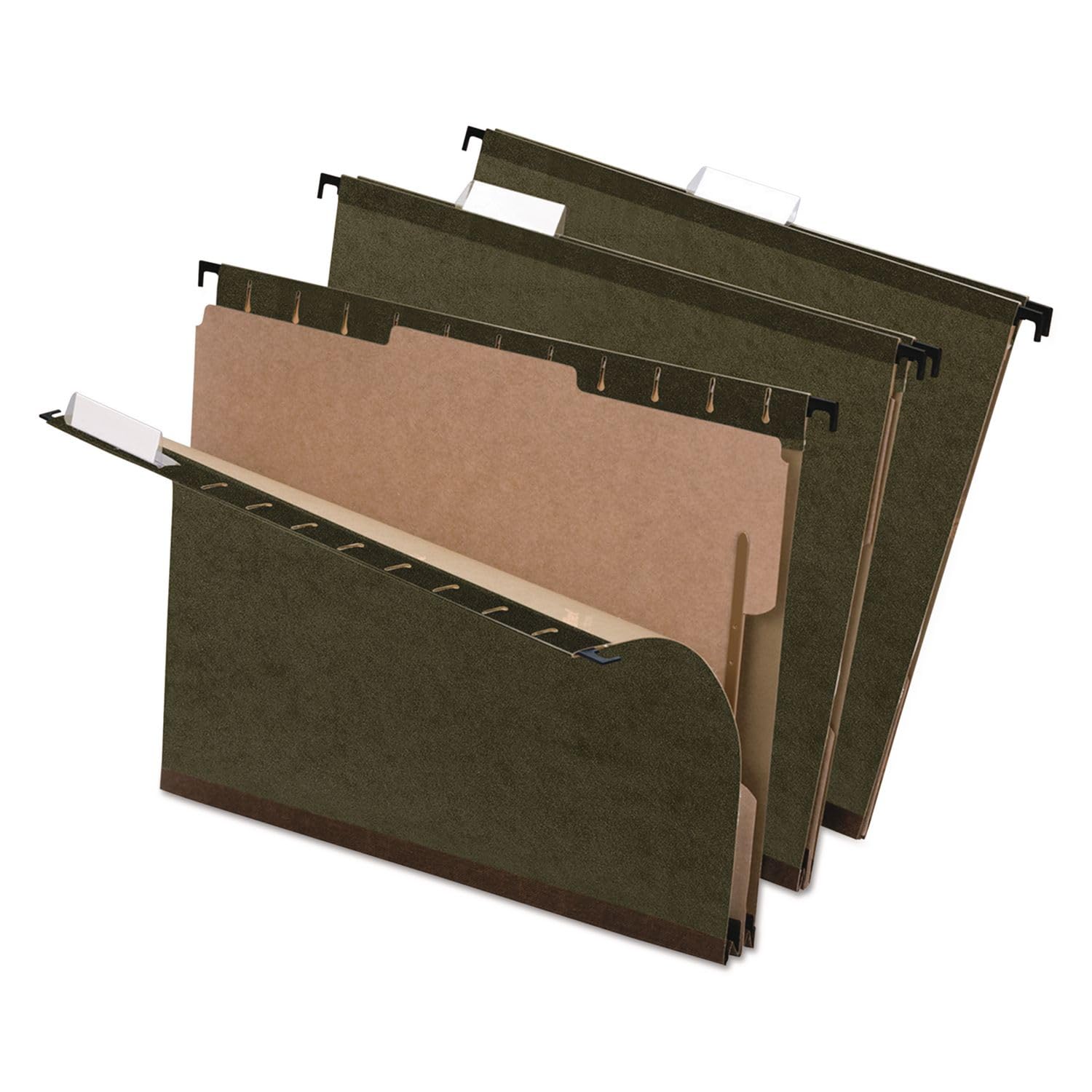 Pendaflex Surehook reinforced Hanging Folders con divisori, Letter size, standard Green, 10 per box (59253)