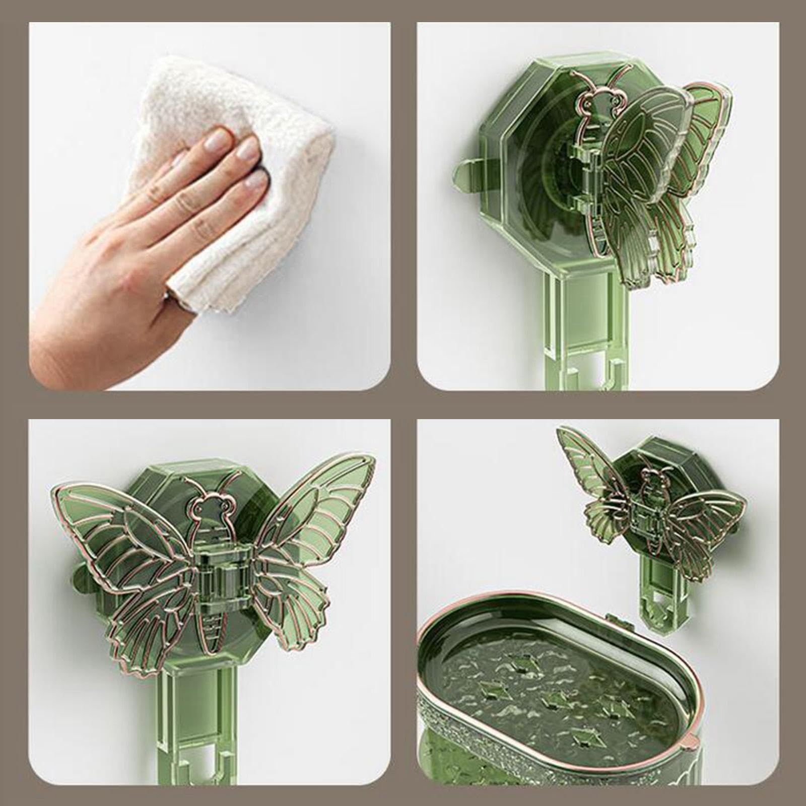 Qianly Portajabón de Succión para Pared con Ventosa de Vacío para Ducha Y Bañera con Recipiente para Esponjas Y Cepillos de Fregar Adecuado para Superficies, 3 Piezas