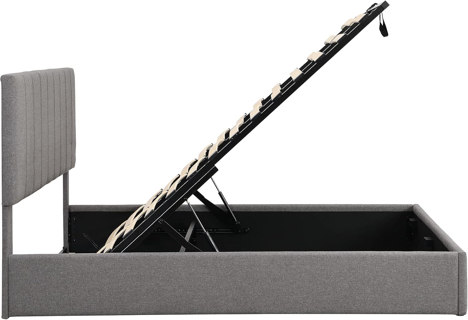 Harper & Bright Designs Lift Up Storage Bed Queen Upholstered Bed with Tufted Headboard and Storage Underneath, Wooden Platform Bed Frame for Kids Teens Adults (Queen Size, Gray)