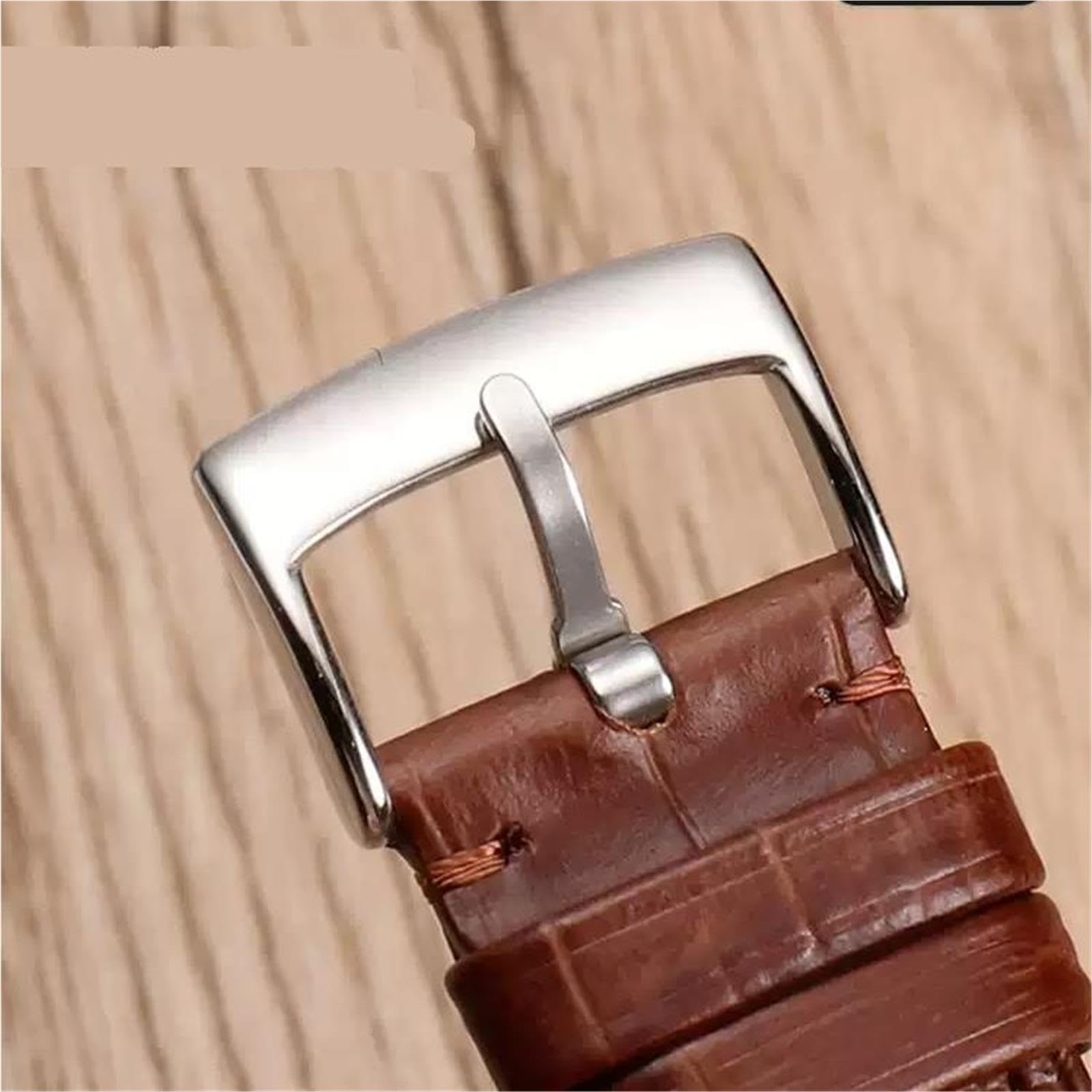 Accesorios de correa de reloj de cuero for hombre con hebilla de acero inoxidable 16 22 mm