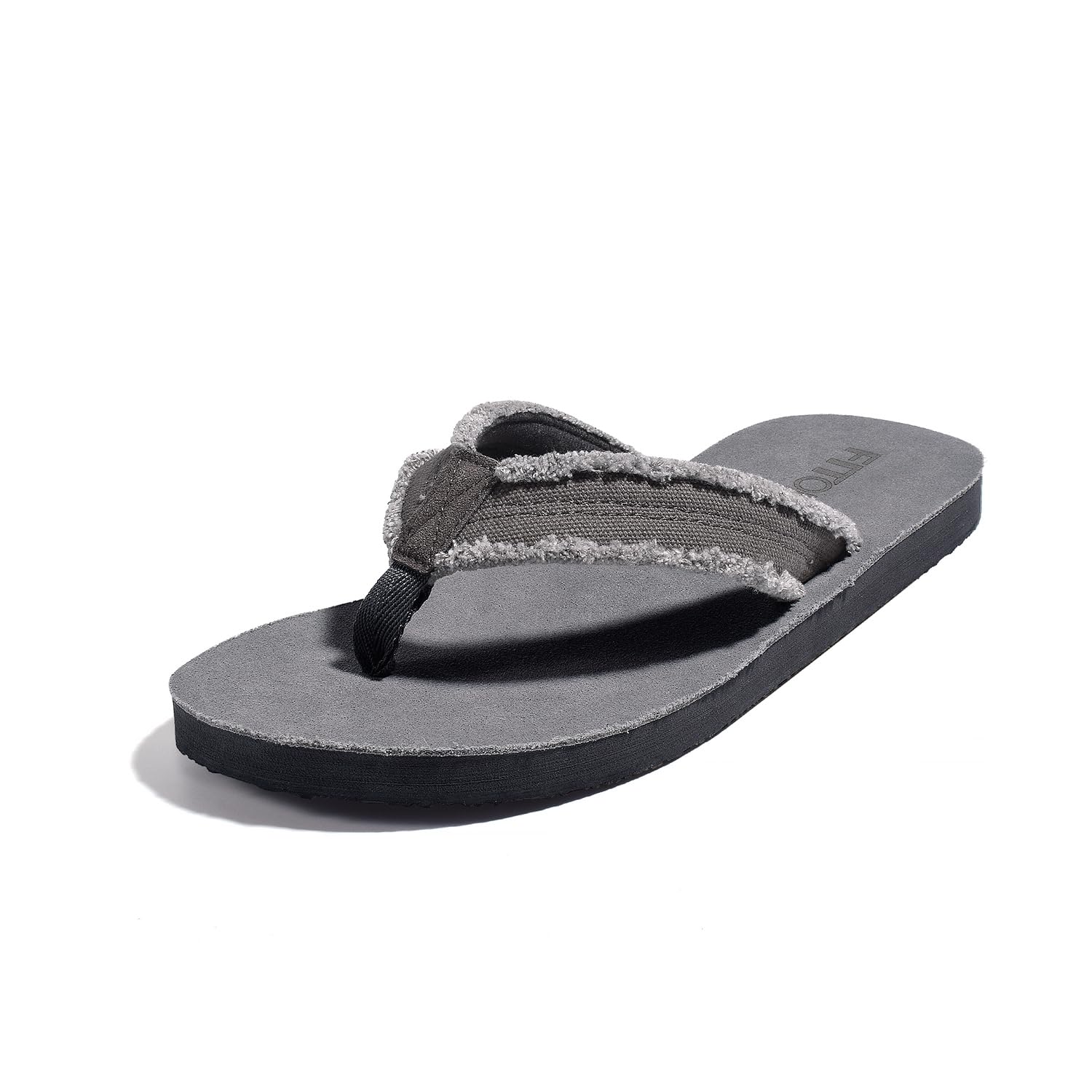 Fitory Mens Leather Flip Flops Thong Sandals Comfort Slippers