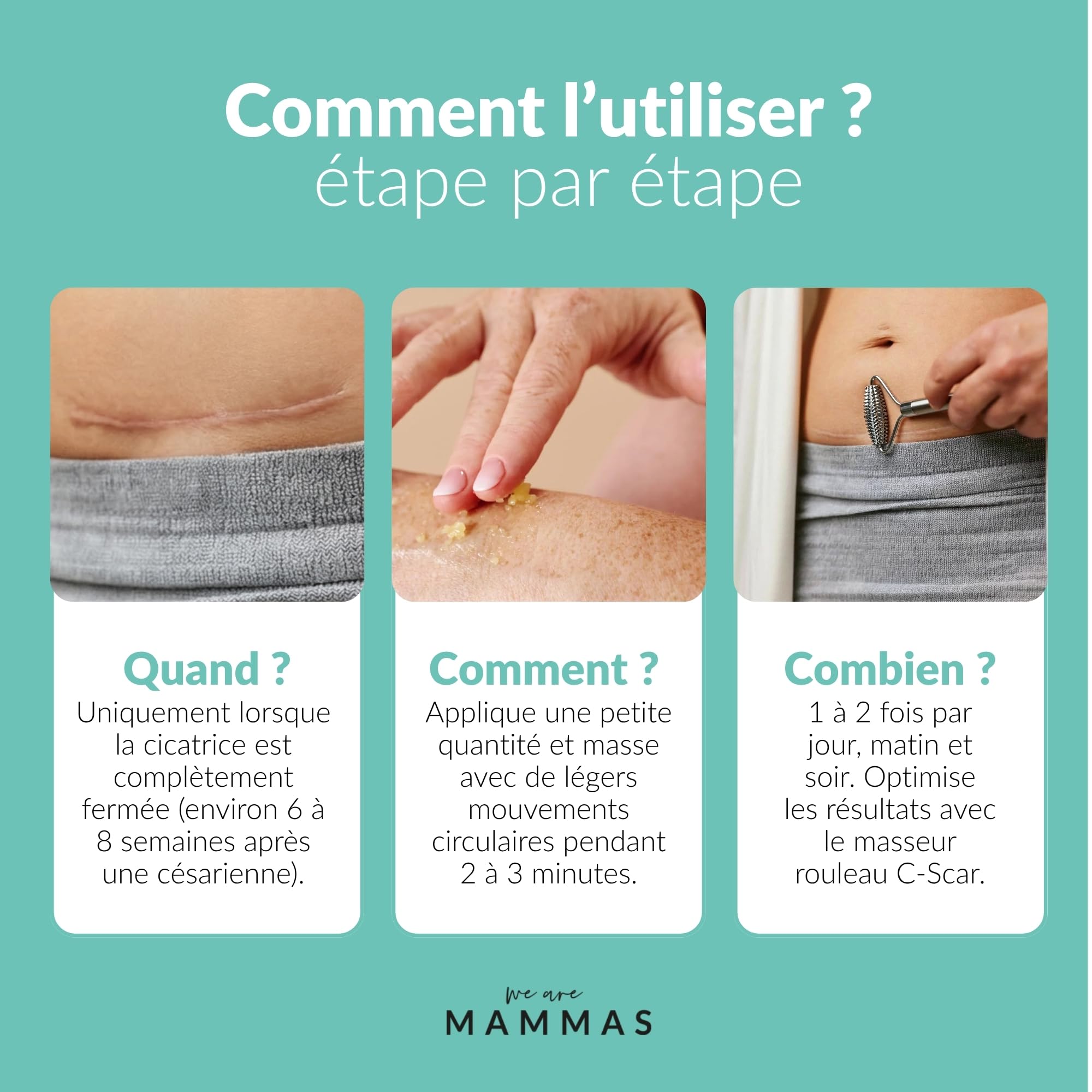 Rouleau Cicatrice Césarienne – Massage Post-Partum pour Réduction des Cicatrices et Récupération après Accouchement