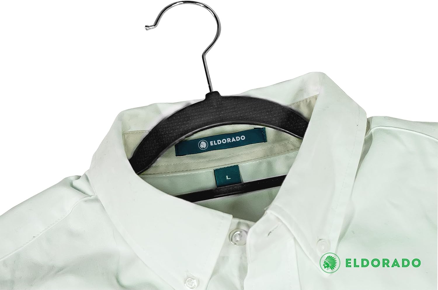 Eldorado Non-Slip Adult Hangers, Multicolor, for Everyday Use Value Packs (Midnight Black, 50)