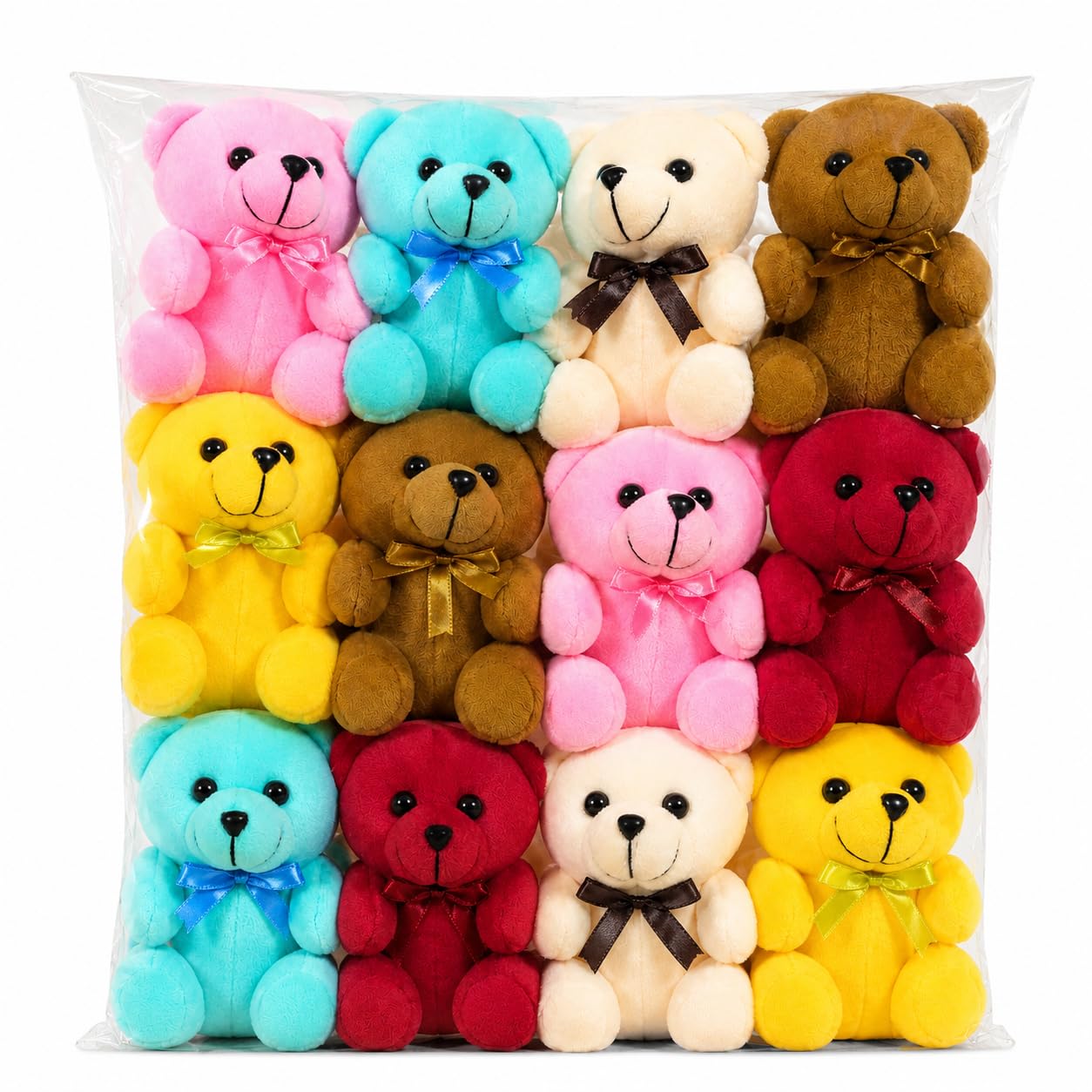 Play Baby Mini Teddy Bear Plush Toys, Multicolour, Pack of 12 | Soft & Safe Material, 100% Kid Friendly, Bright Attractive Colours, Lightweight & Portable, Ideal for All Occasions-picture-34