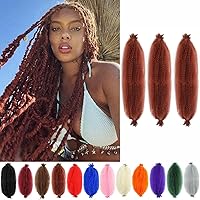 Vista 21 de Extensiones de cabello afro rizado Ginger 12 pulgadas, trenzas Marley de cabello trenzado elástico 350, extensiones de cabello afro rizado y rizado