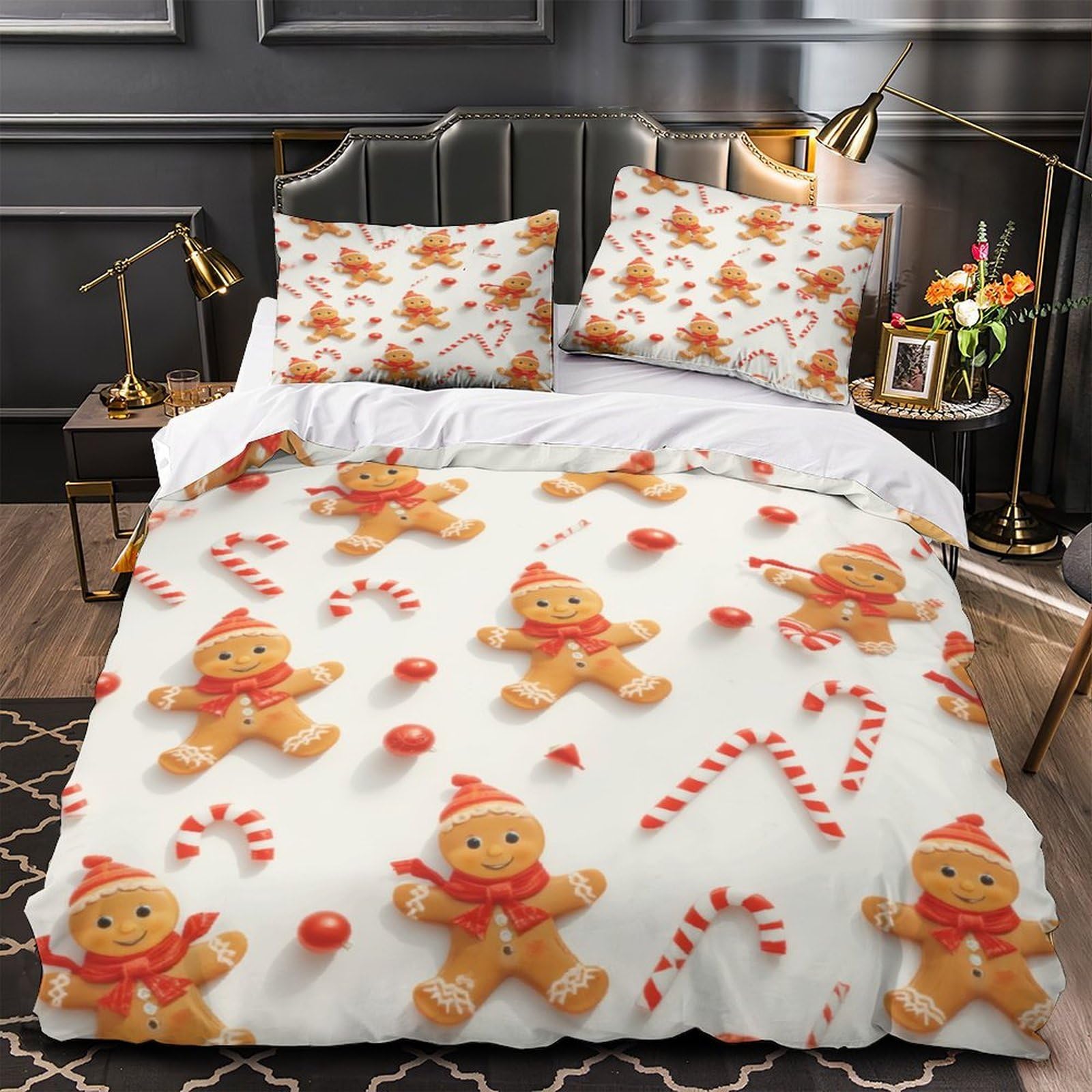 Parure de lit microfibre douce hypoallergique avec fermeture éclair 135x200