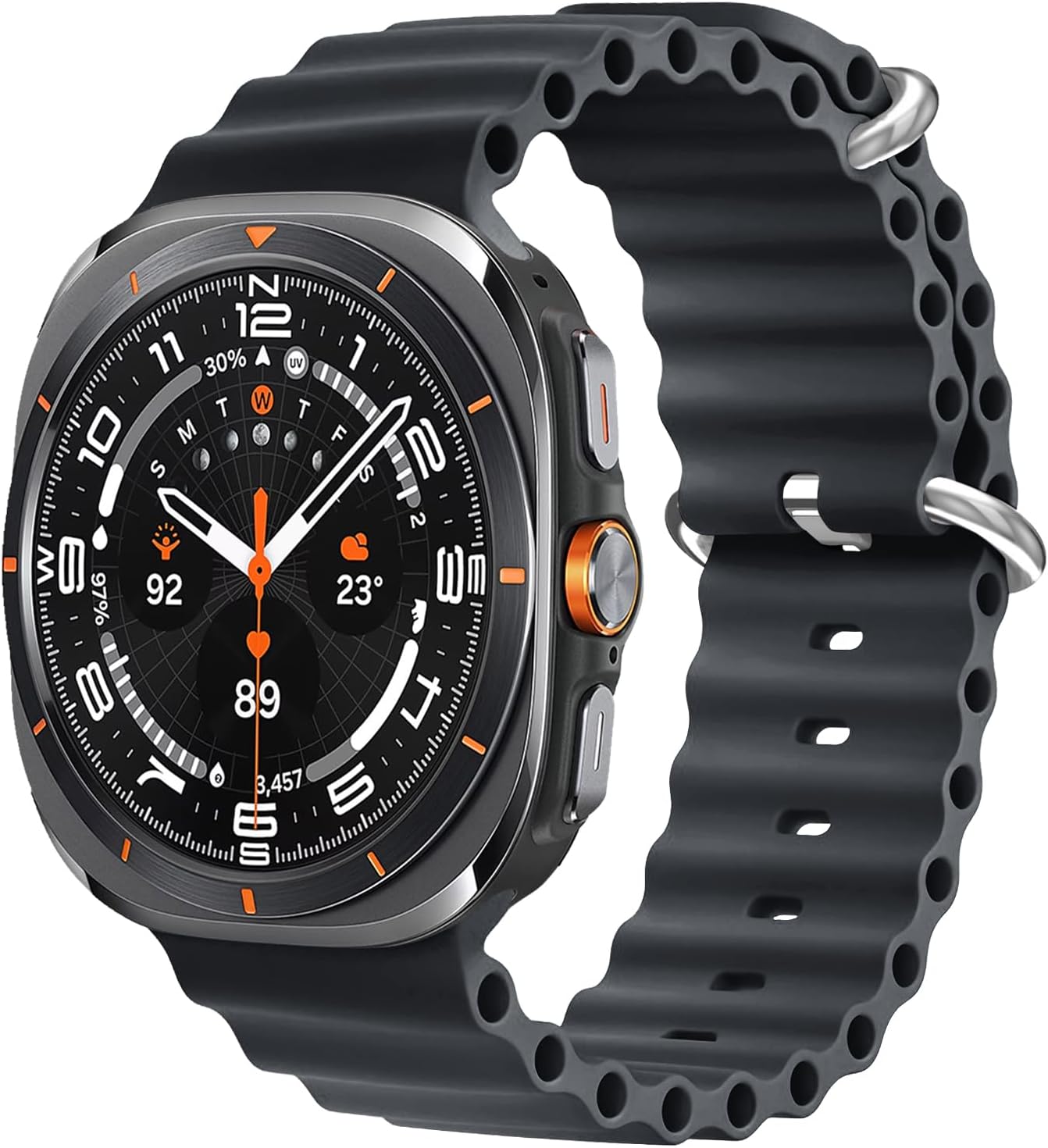 Marine Silicone Band for Samsung Galaxy Watch Ultra/2 Bands 47mm Men/Women,No Gap Waterproof Sport Strap Compatible with Samsung Watch Ultra 2/1 Band for Men/Women Breathable Replacement Correa Reloj