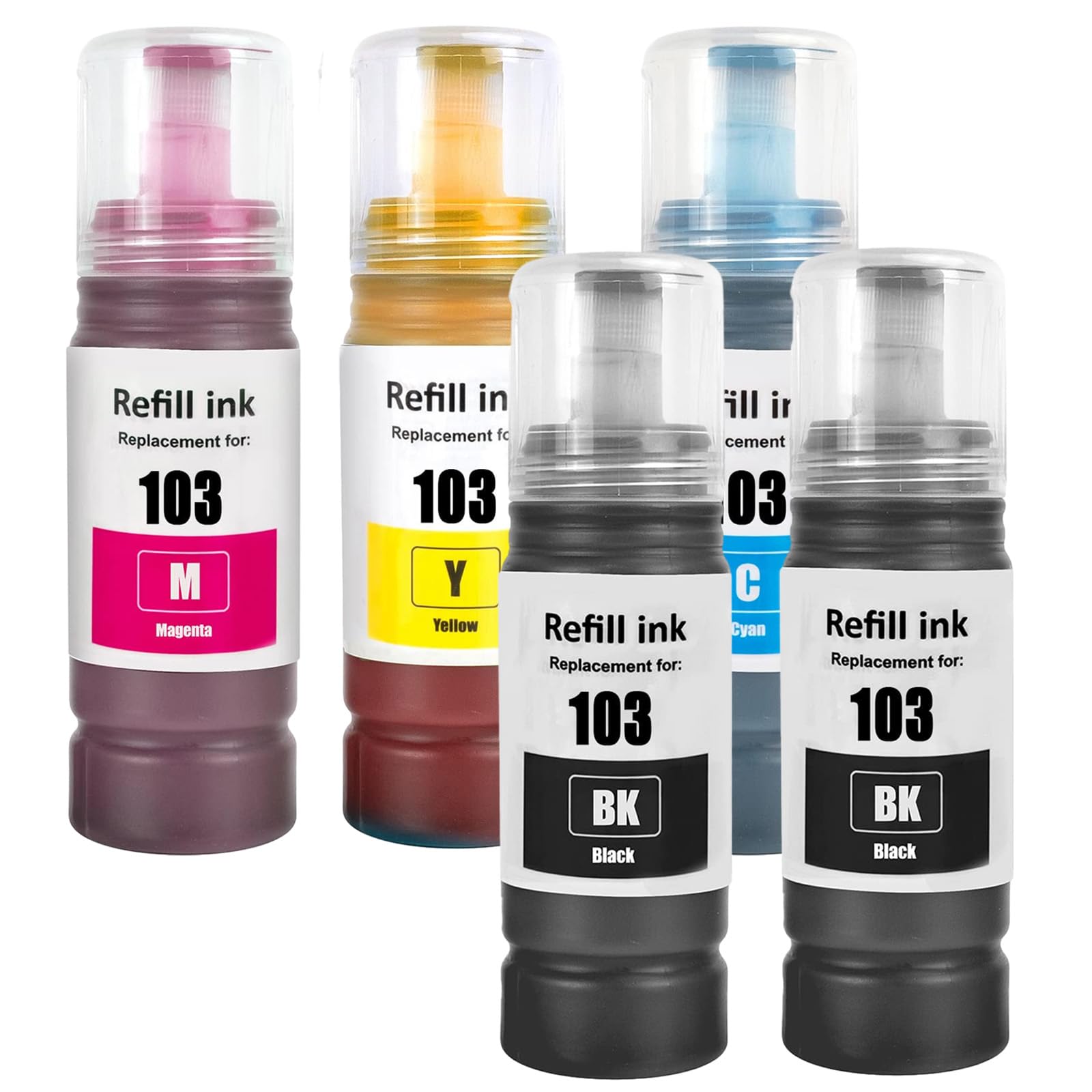 LAIPENG 103 Tinte Kompatibel mit Epson 103 für L1110 L1200 L1210 L1250 L3100 L3101 L3110 L3111 L3116 L3150 L3151 L3156 L3160 L3200 L3250 L3251 L3256 L3260 L3266 Drucker 5-Multipack (BK*2/C/M/Y)