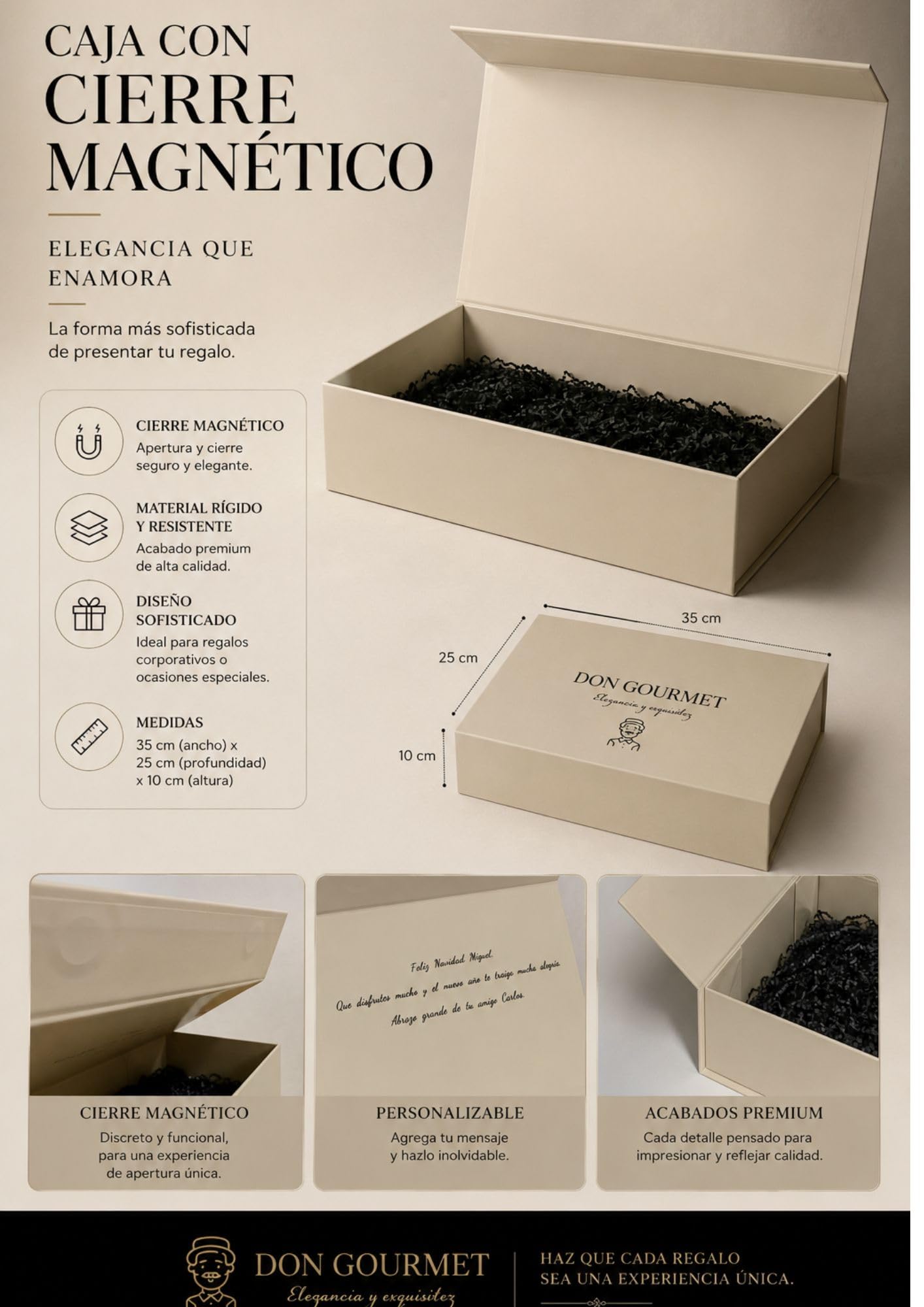 DON GOURMET, Cesta Gourmet para Regalar, Personalizable, Queso curado, jamón ibérico, chorizo ibérico, lote embutidos ibéricos, aceite de oliva, pack ibéricos, Regalo Profesor. (CESTA 6)