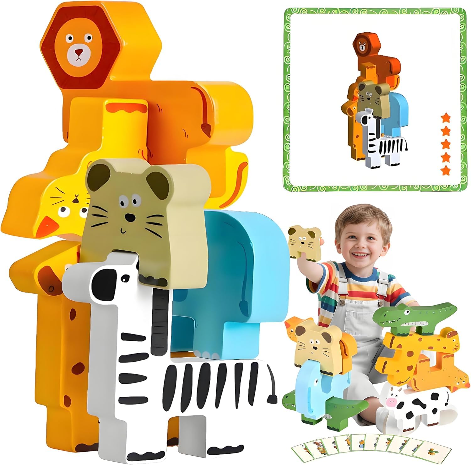 MOPQMKT Montessori Wooden Stacking Toys
