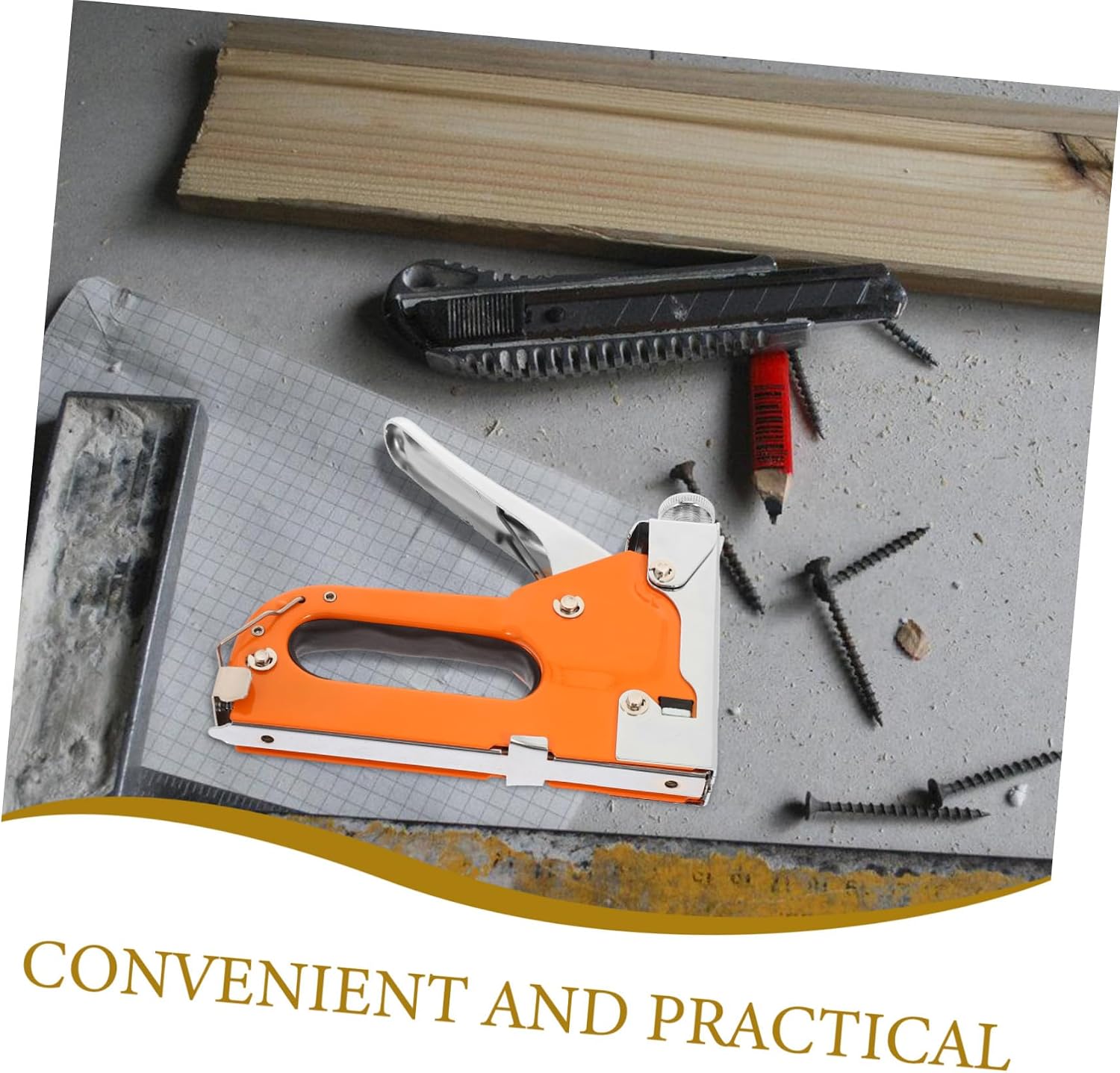 SOLUSTRE Manual Stapler and Staple Removing Tool Woodworking Staple Gun Kit with 600 and Remover for Upholstery and DIY Home Repair
