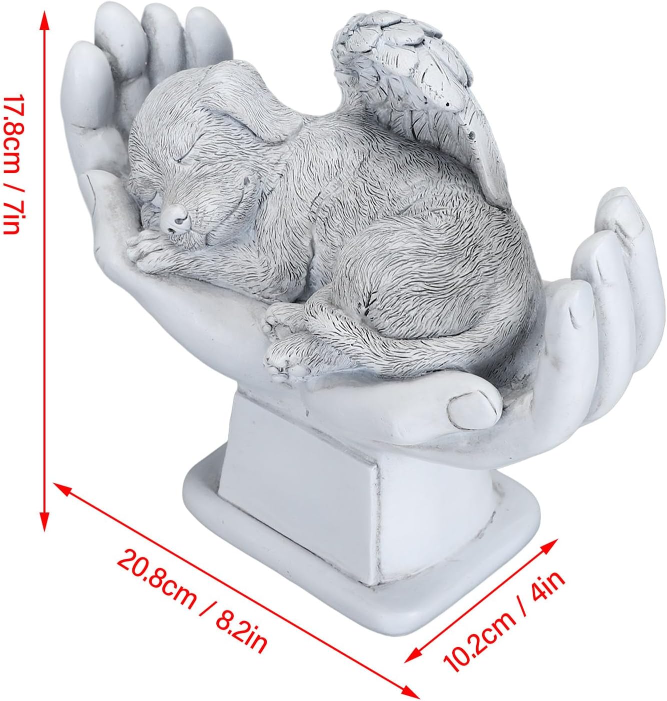 Dog Memorial Gifts for Loss of Dog, Pet Dog Memorial Statue Stone Gifts for Dogs, Angel Statue Stone with in God's Hands, Funerary Tombstones Outdoor Statue (Dog)
