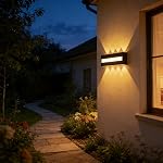 Lumières murales extérieures modernes 18W LED Les luminaires muraux IP65 Lampes murales en aluminium noir imperméables 3000K Éclairage mural Hallway pour jardin de porch