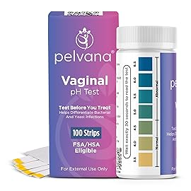 Pelvana Vaginal pH Test Strips for Women - 100 Strips, at-Home BV and Yeast Infection Test Kit, Vaginal pH Tester to Differentiate Between Conditions