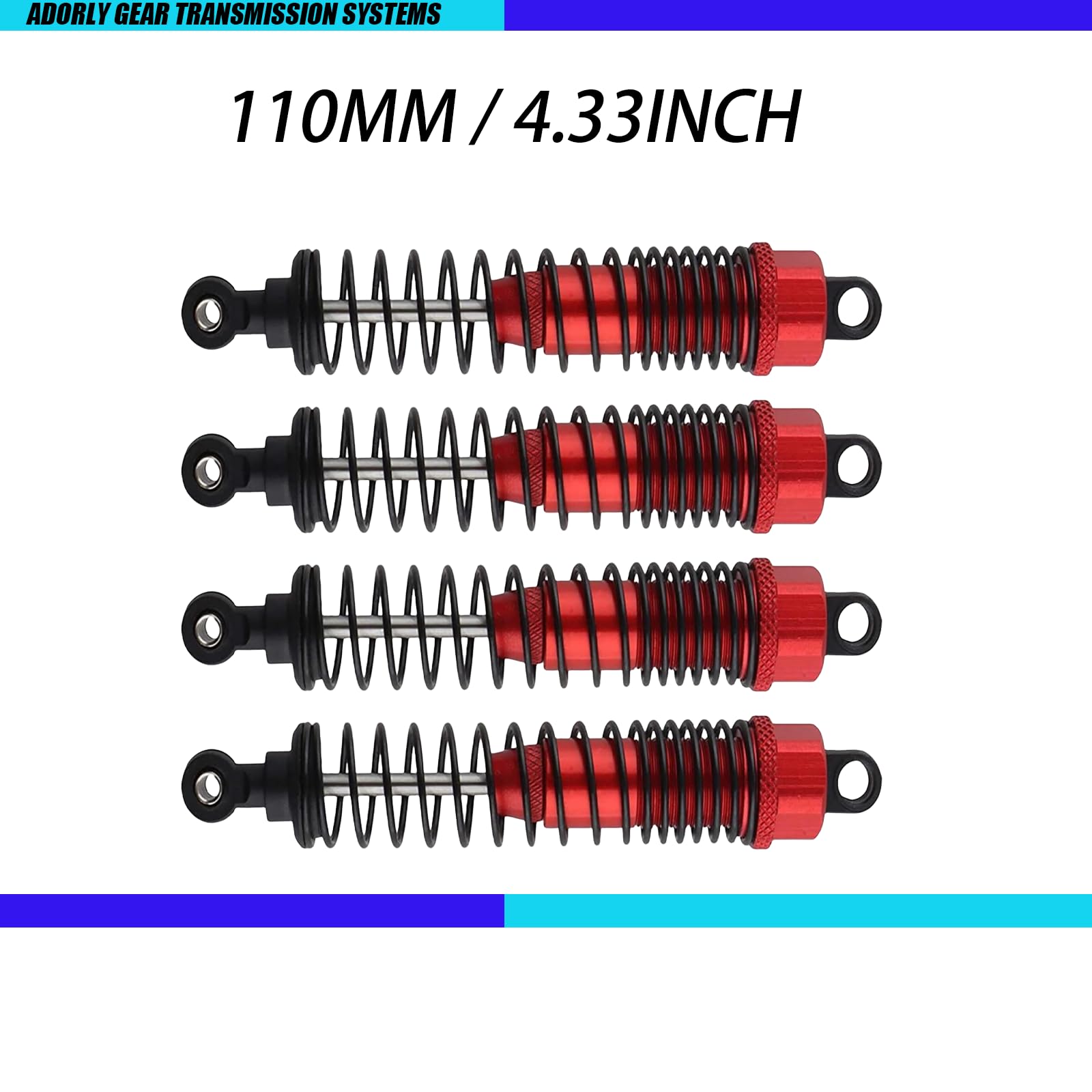 Amazon.com: 4pc Front Rear Aluminum Shocks (110mm, Oil Filled