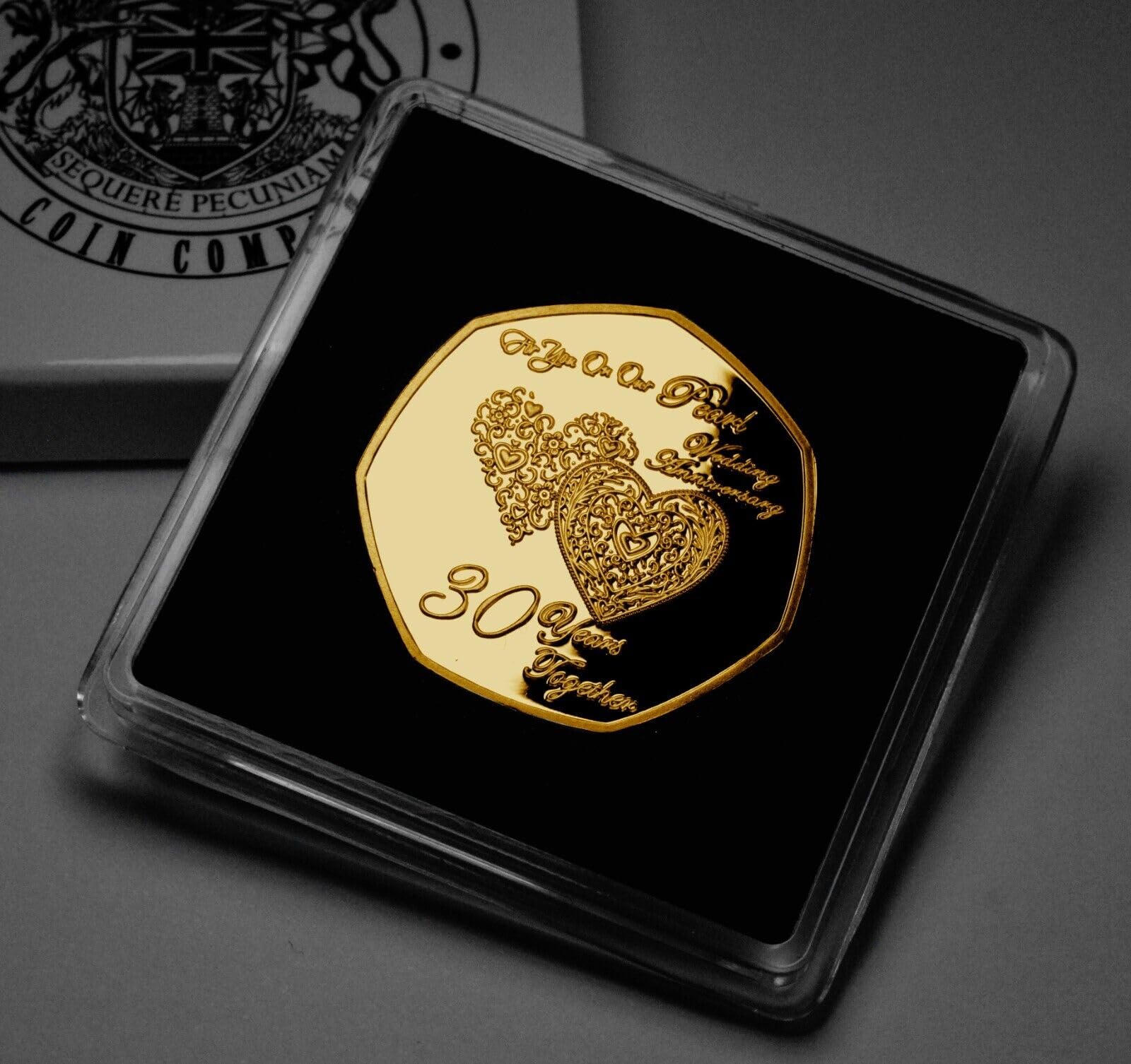 The Commemorative Coin Company On Our 30th PEARL WEDDING ANNIVERSARY 24ct Gold Commemorative in Presentation Case. Gift/Present/Husband/Wife. Thirty 30 Years Together.