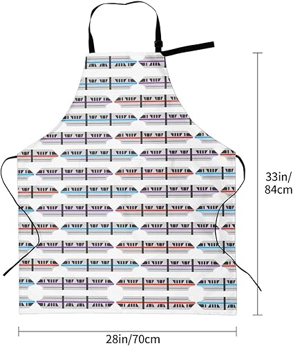 Miniatura 5 de Océano Imprimir Delantal Impermeable Ajustable Con 2 Bolsillos Para Cocinar Hornear BBQ Jardinería