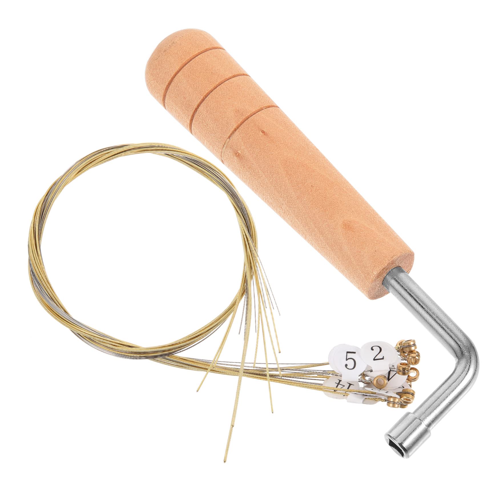 BESPORTBLE 1 Set Lyre Harp Strings Replacement with Tuning Wrench Premium Metal Strings for Stringed Instruments Sound Quality and Easy Installation for Beginners and Professionals