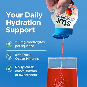 Stur Electrolyte Water Enhancer | Sweetened with Stevia | High in Antioxidant Vitamin C | Sugar Free | Zero Calories | Keto | Vegan | 5 Bottles, Makes 90 Drinks (Cherry Limeade)