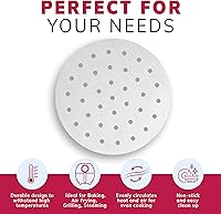 Vista 5 de Reli. Forros de papel pergamino para freidora de aire (400 unidades), color blanco, hojas desechables redondas de 9 pulgadas, papel pergamino