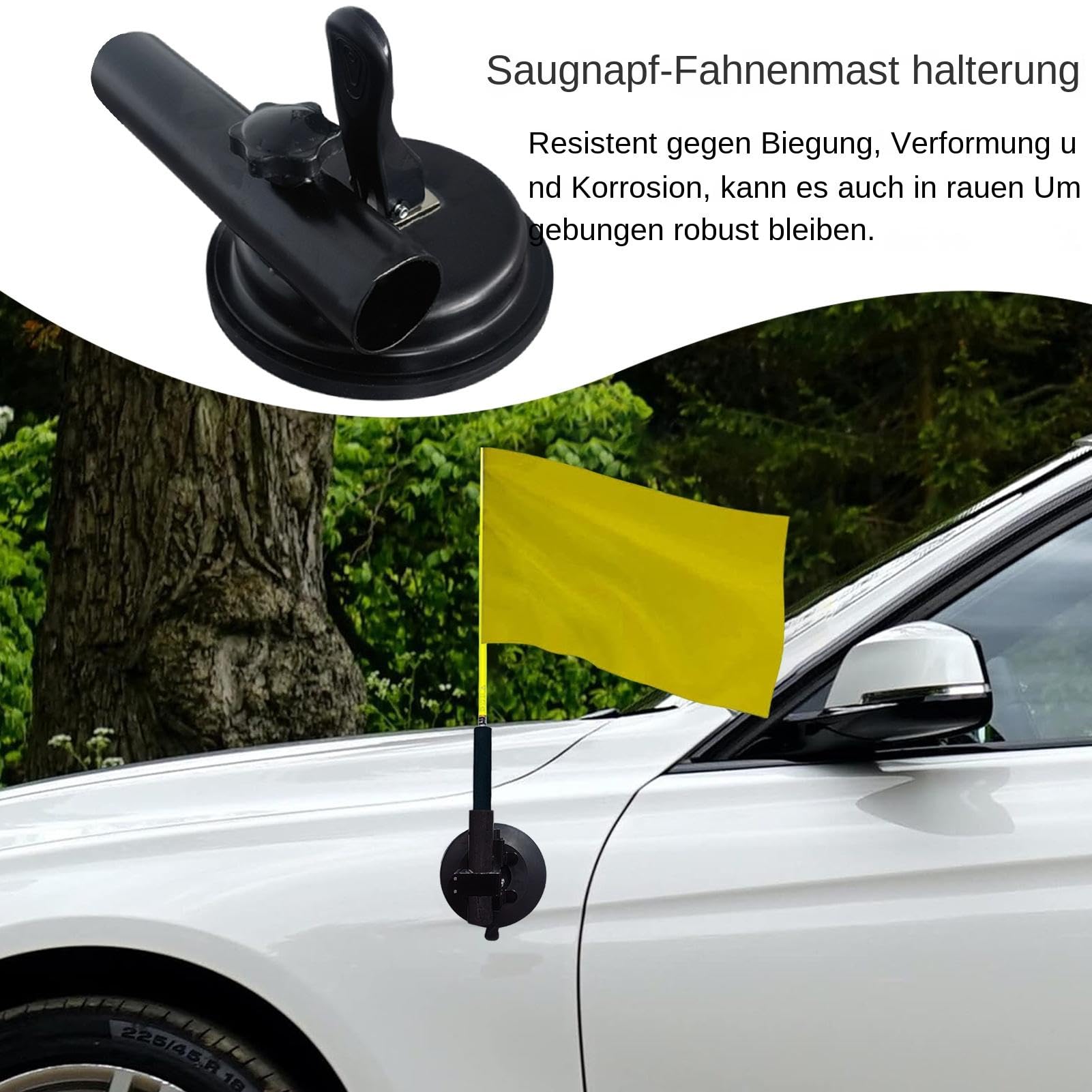 Fahnenmasthalter Mit Saugnapf – Universell Für Auto, Wohnmobil, LKW, Verstellbar