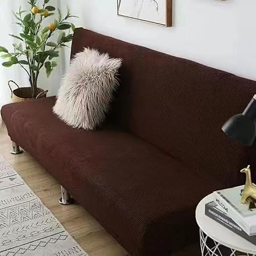 SAZDFY Funda elástica para futón, tela jacquard suave, protector de muebles a cuadros pequeños, funda universal para sofá con parte inferior