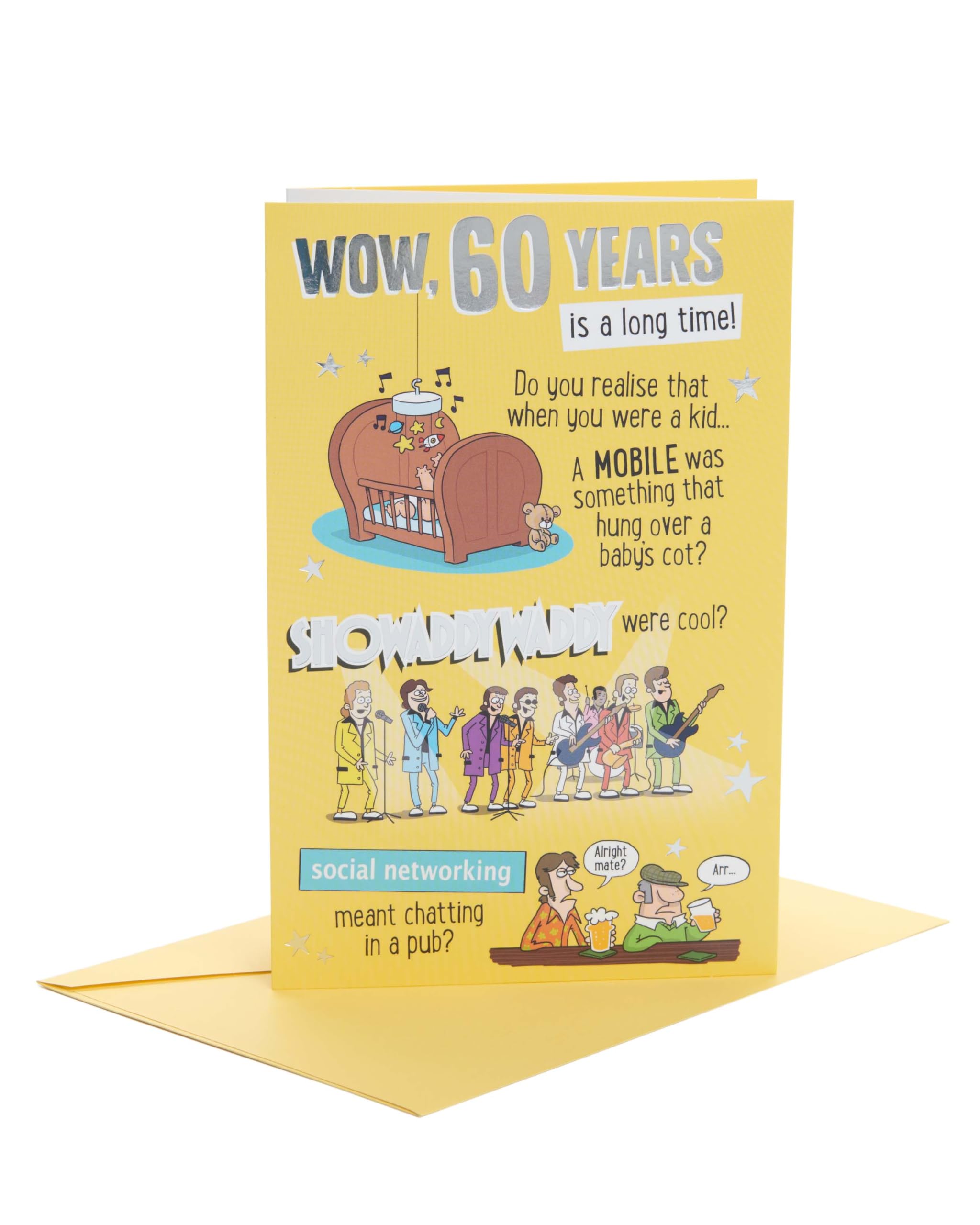 UK Greetings 60th Birthday Card for Him/Friend - Humorous Design, Multi, 149mm x 229mm