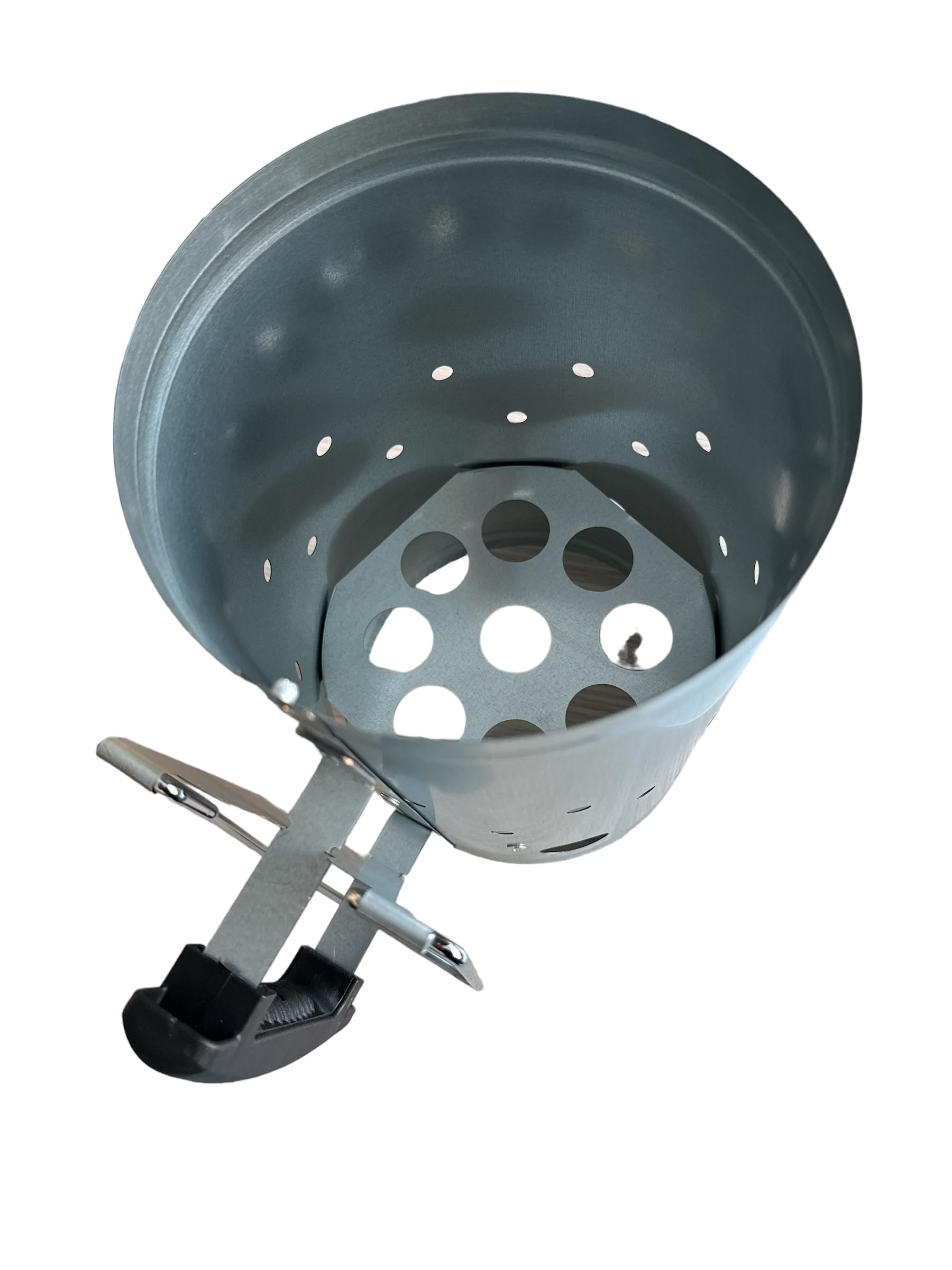 eacommerce - Accendifuoco per Barbecue in Zincato | Facile Uso per Carbonella | Doppia Maniglia per Sversamento Sicuro | 17x27,5 cm, Zincato