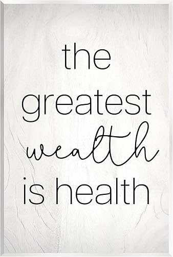 Stupell Industries Greatest Wealth Is Health Phrase - Arte de pared de madera, diseño de Lil' Rue