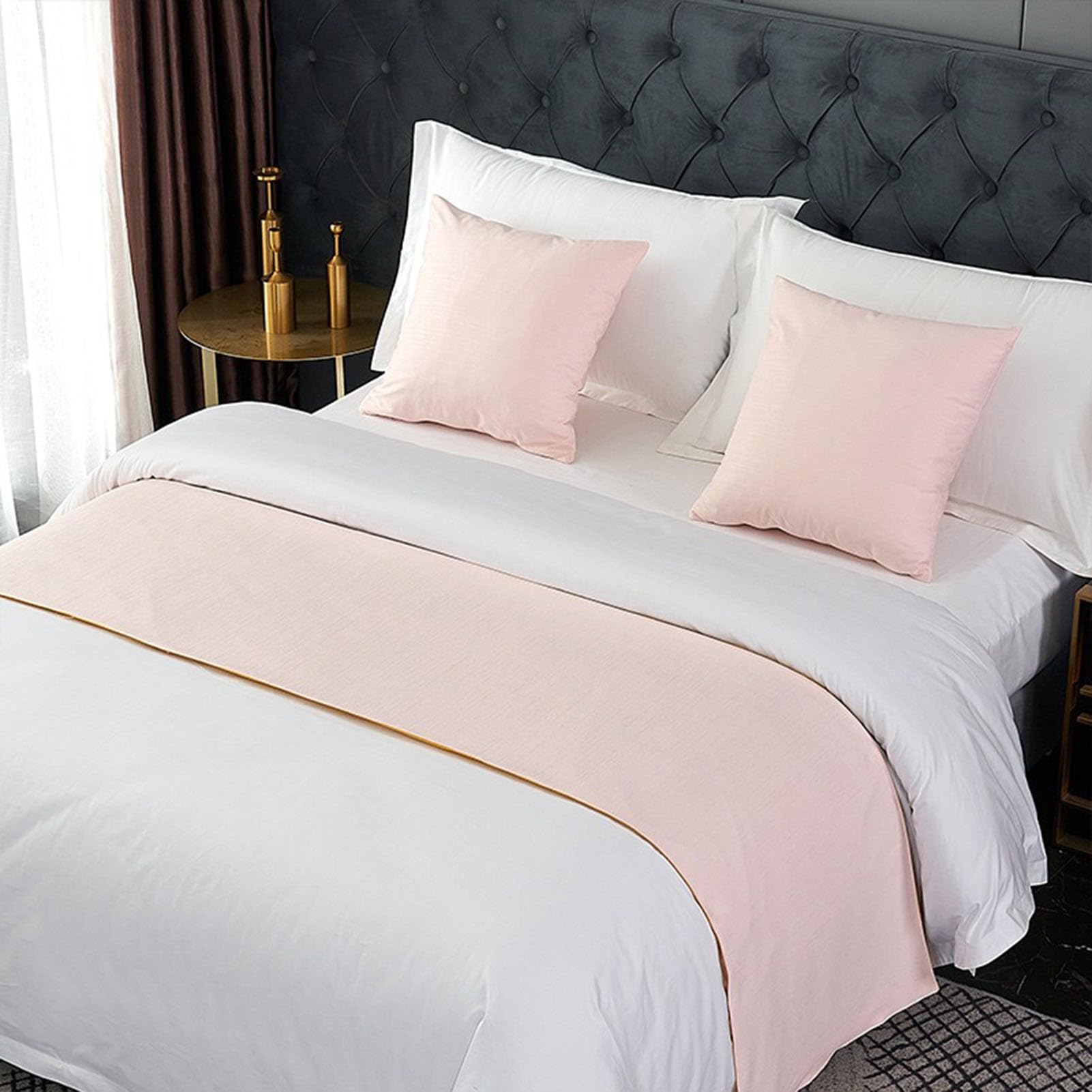 HFDJRWK Solid-color Modern Luxury Bedspread and Footboard Rug Suitable for Twin, Queen, and King Beds In Bedrooms and Hotels(2900-10,50 * 240cm)