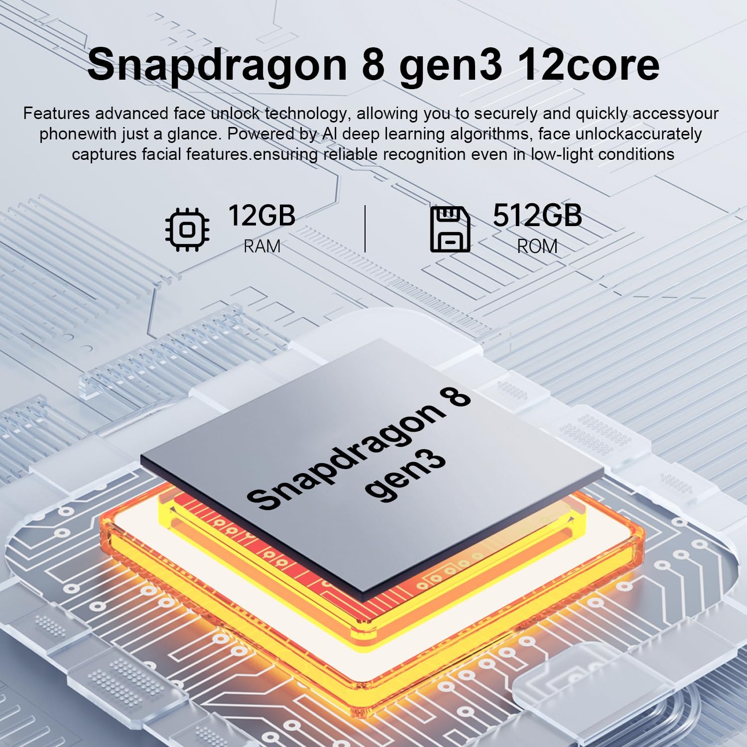 I25 Ultra 5G Unlocked Smartphone,12GB+512GB 7000mAh Fully Cell Phone for Android 14, 6.99" HD Screen Unlocked Cell Phone, 68MP+108MP Dual Camera/Dual SIM/Fingerprint (Yellow, 12+512)