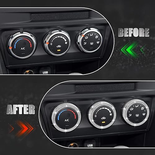 Miniatura 4 de TOMALL Fundas brillantes para perilla de aire acondicionado para automóvil compatibles con Mazda CX5 CX3 Miata consola central de aire