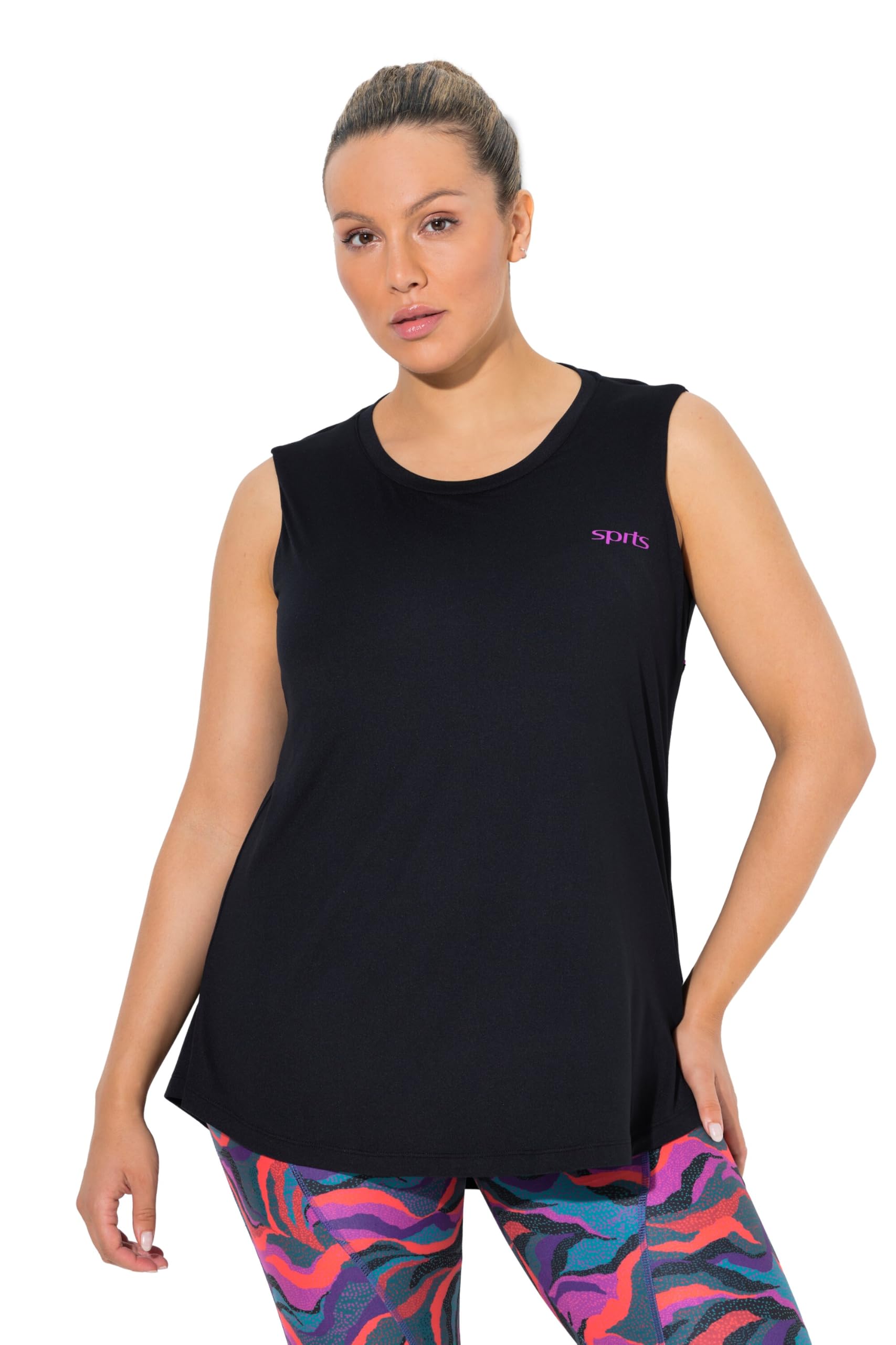 Ulla Popken Damen große Größen Übergrößen Plus Size Top, integiertes Bustier, A-Linie, Rundhals, ärmellos 845597