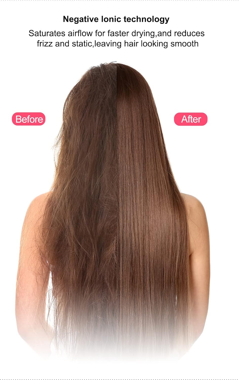 Brush Blow Dryer 3 in 1 Hot Air Brush Hair Straightener Hair Curler Women Hair Styling Tools Professional Hair : Beauty & Personal Care