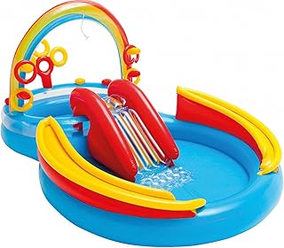 Aufblasbarer Pool für Kinder, Intex Spielplatz, Regenbogen, 297 x 135 x 193 cm, 381 l, Sortiert