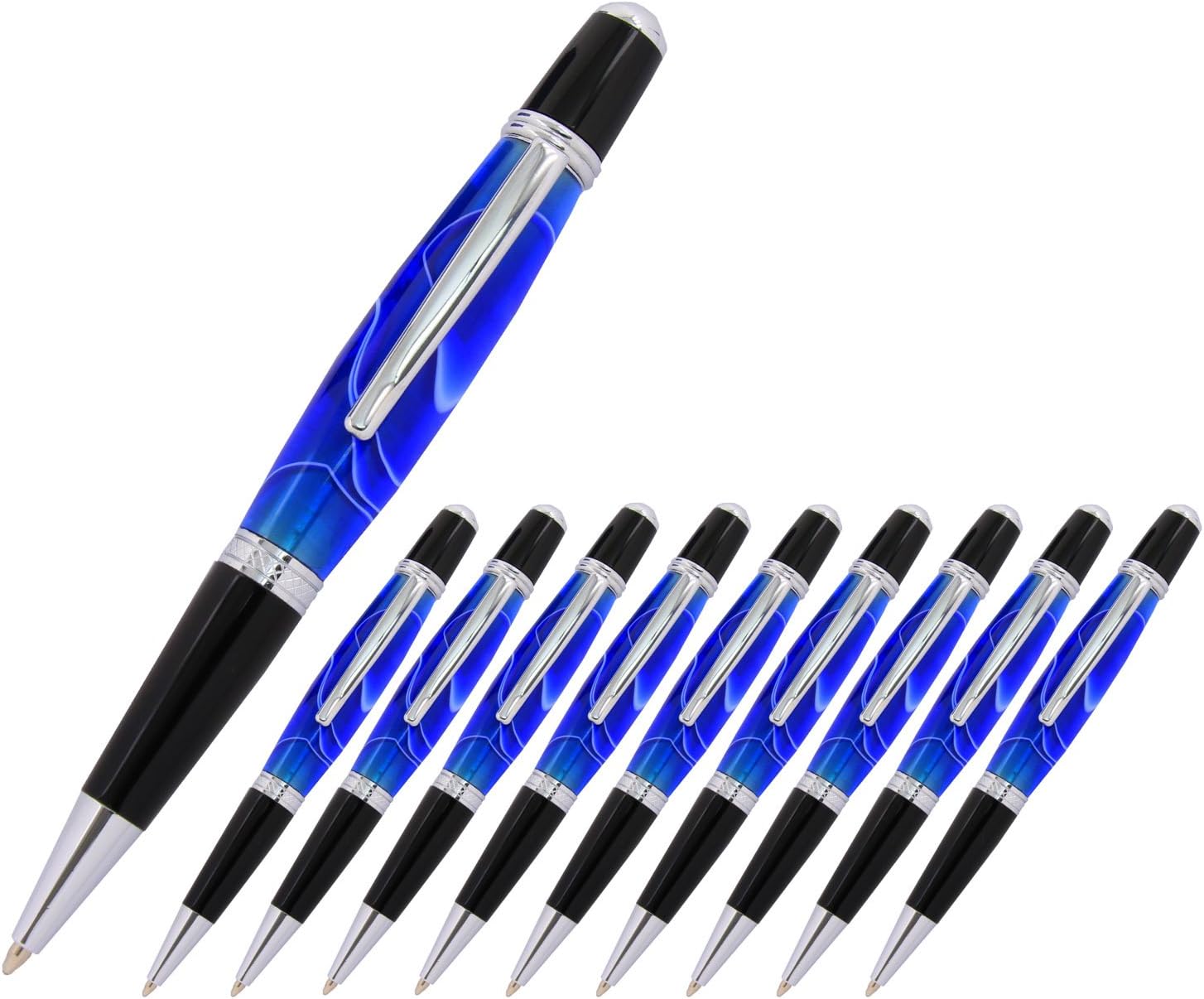 Legacy Woodturning, Viceroy Pen Kit - Chrome and Black Chrome, 10 Pack