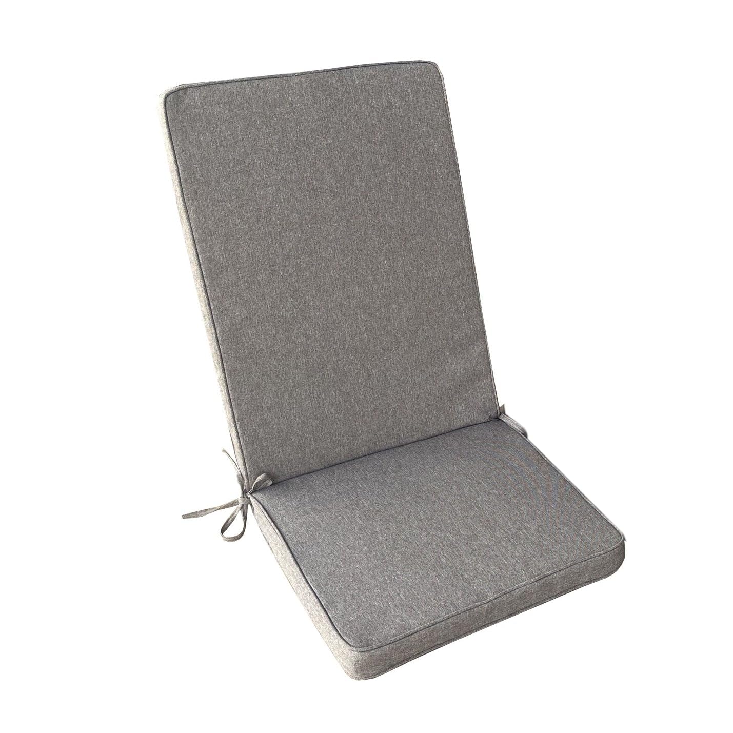 Cuscino imbottito da esterno 40x90 cm con schienale per sedie idrorepellente e sfoderabile - Tortora