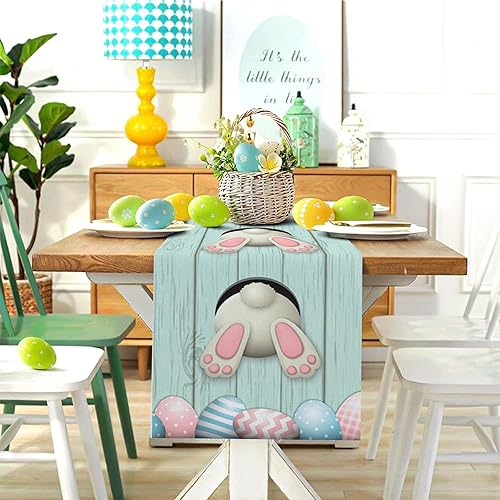 Vista 2 de Vandarllin - Camino de mesa de lino de algodón para día de acción de gracias, cosecha de otoño, calabazas, antideslizante, arpillera, decoración