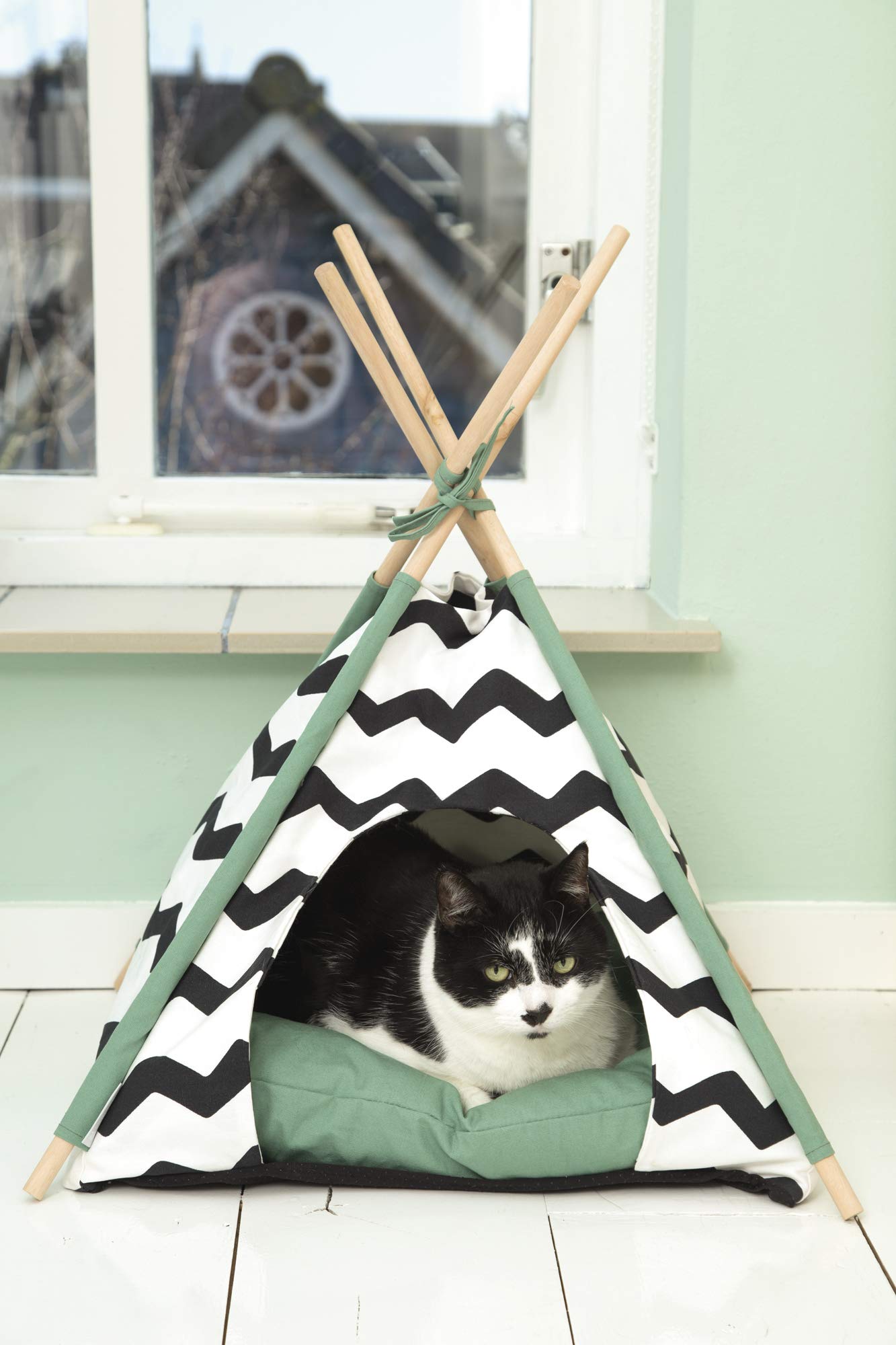 Beeztees 704744 BZ Tipi Tent Kioni Noir/Blanc 50 x 50 x 80 cm