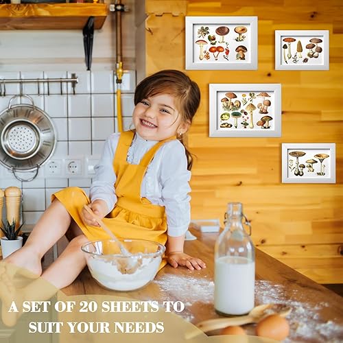 Miniatura 4 de 20 hojas de transferencia de granja para manualidades y muebles, hongos florales, animales, calcomanías vintage de casa de campo para papel de