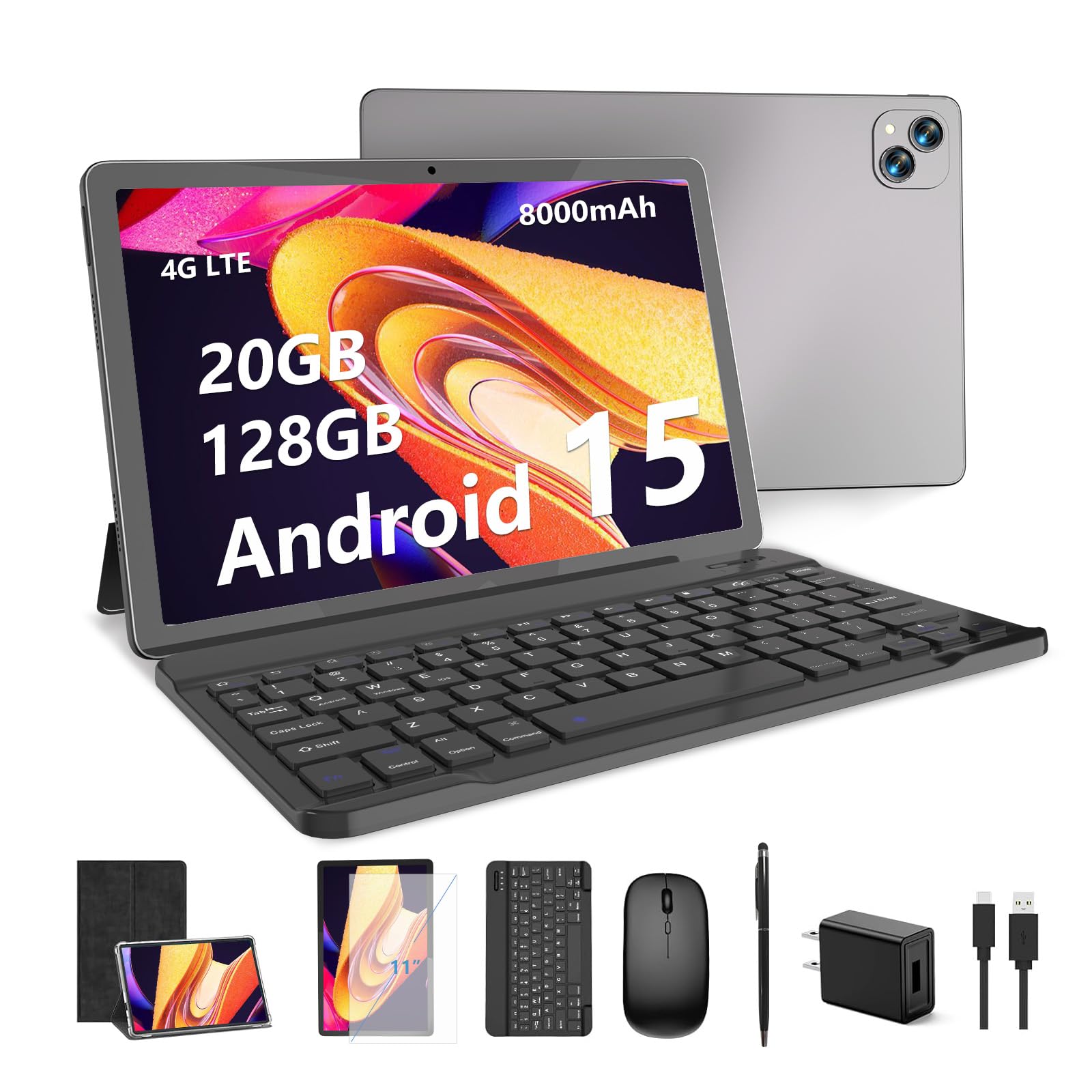 タブレット Android15 11インチ 24GB+128GB+1TB拡張 Amazon.com : 11 inch Android 15 Tablet, 20GB RAM 128GB ROM , 2TB