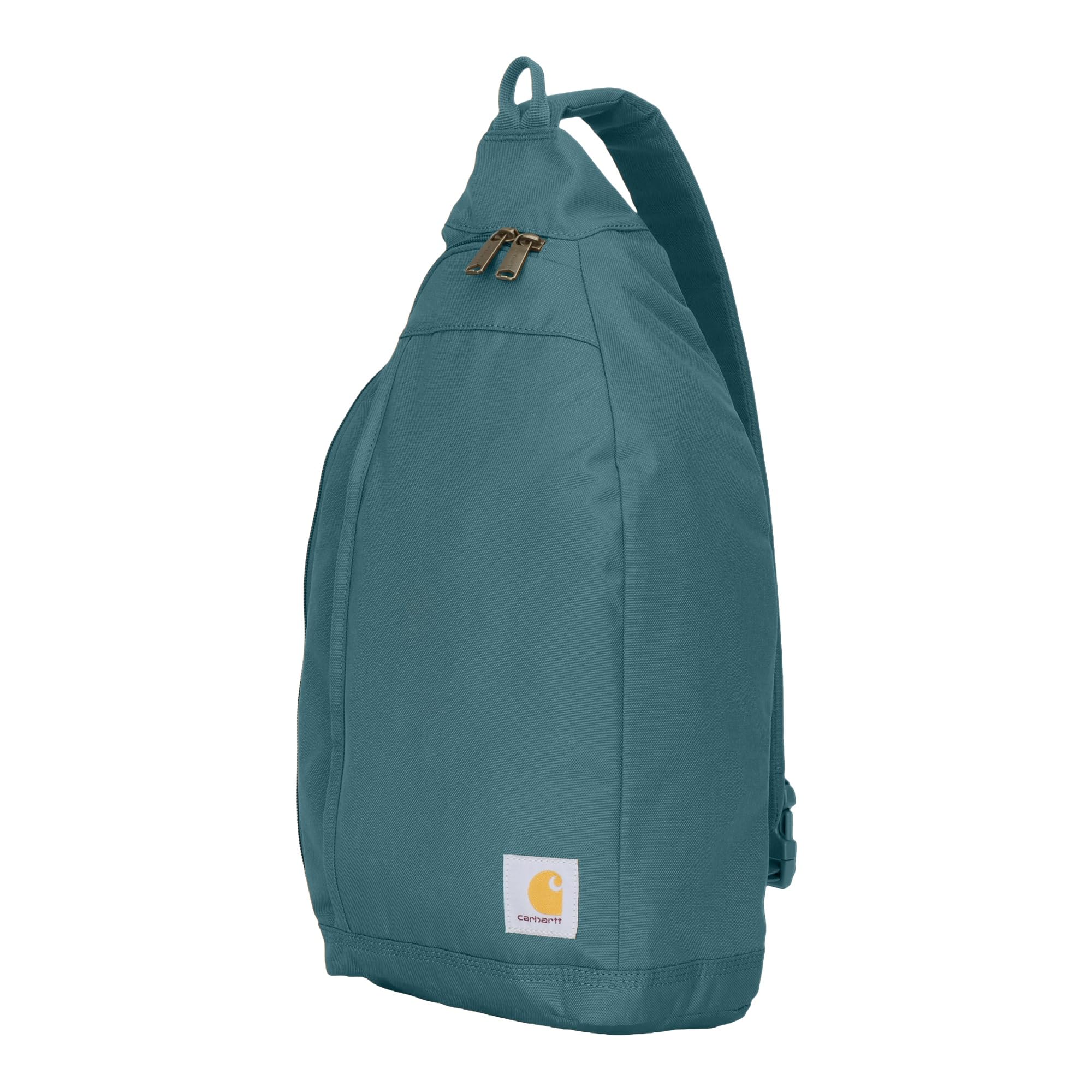 Carhartt Durable Sling Bag, Crossbody Backpack with Side Release Buckle, Tablet Sleeve and Adjustable Strap, Harbor Teal, 10L