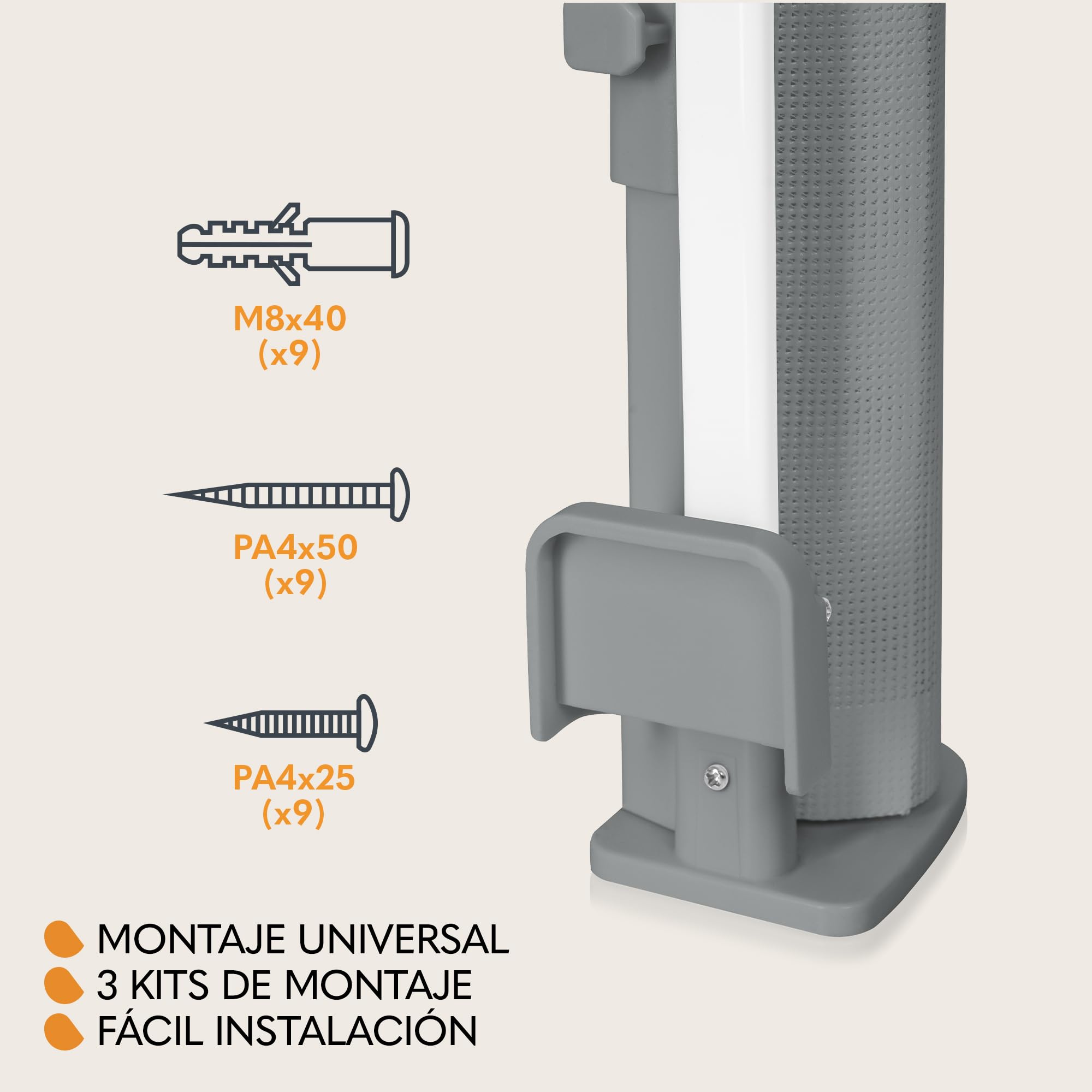 LIONELO THEA Puerta de Escalera 85x140 cm Extensible Ajustable de Seguridad para Montaje en la Puerta, la Escalera de Pasillo, Apertura de hasta 140 cm, Barrera Barandilla de Seguridad para Niños | Ajustable de Seguridad para Montaje en la Puerta, Apertur