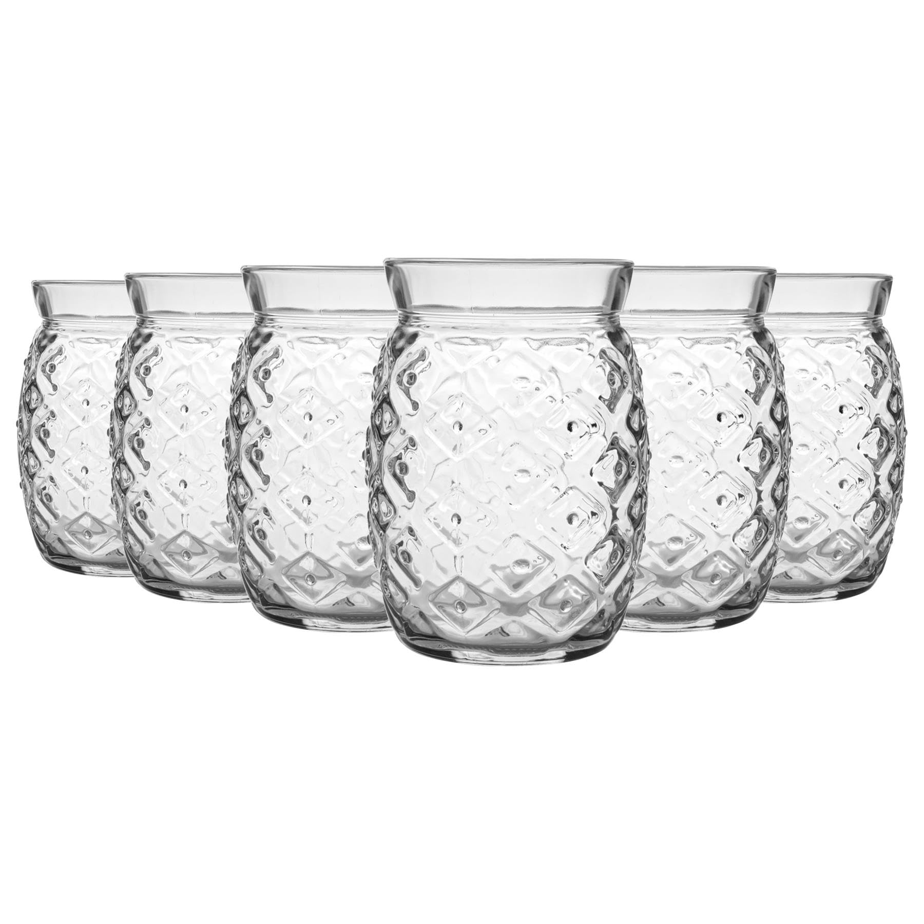 Bormioli Rocco 24 Piece Ananas Sour Cocktail Verres Set - Tiki Bar Tropical décoratif Potable Gobelets - 455ml