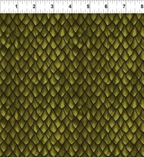 In The Beginning Dragons - The Ancients 6DRG3 Green Scales, 44 Inches