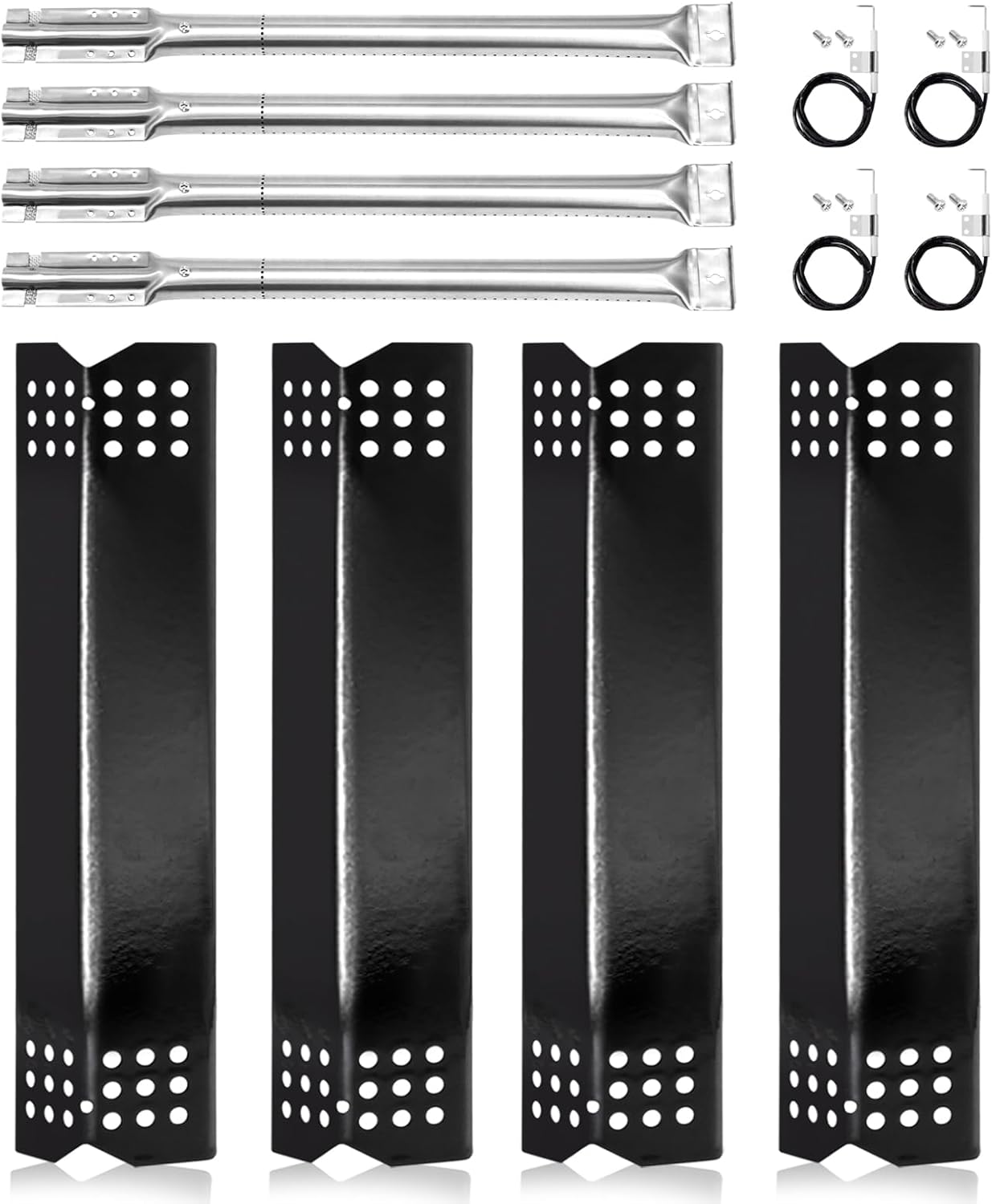 Criditpid Grill Replacement Parts for Kitchenaid 720-0733 720-0733A 740-0780 740-0781 720-0954 720-0745B 720-0745, Jenn-Air 720-0727, Grill Heat Plates, Burner and Igniters for KitchenAid 4 Burner