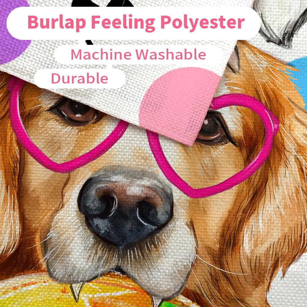 CROWNED BEAUTY Easter Garden Flag Dog Bunny Ears Welcome 12x18 Inch Double Sided Small Seasonal Holiday Golden Retriever Decoration for Outdoor Lawn Yard - Image 6