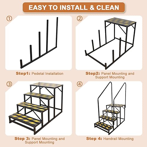 Miniatura 47 de Escaleras de 3 escalones para autocaravana, peldaños para bañera de hidromasaje, escalera de spa al aire libre con pasamanos, escalera portátil