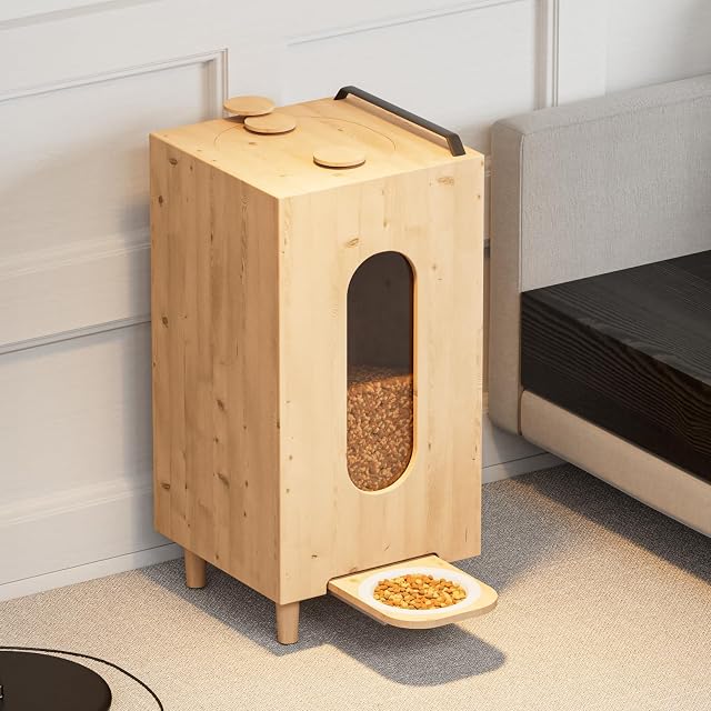 Foto 5 de 5 de QLS Dispensador automático de pienso de madera 20 L