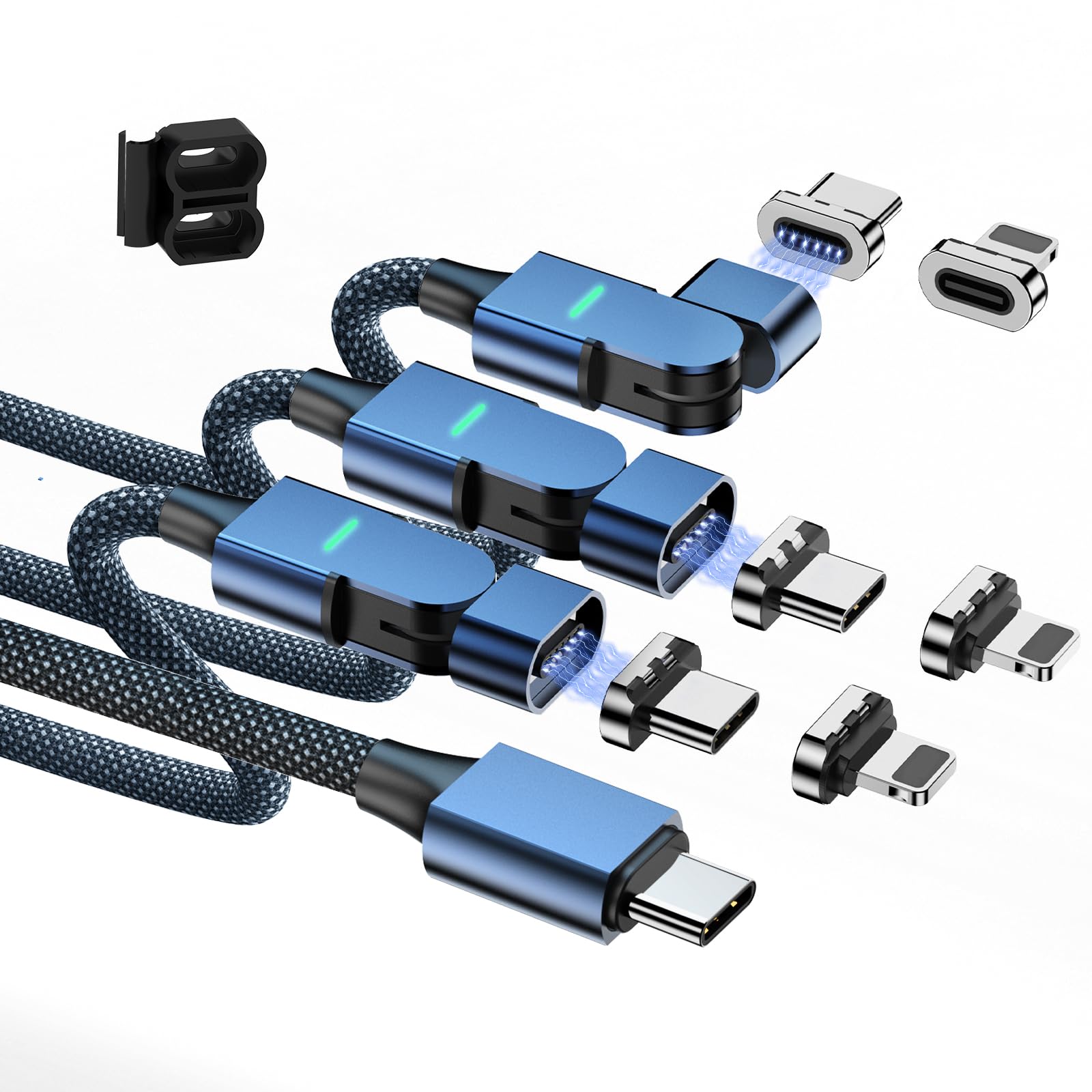 Magnetic Phone Charging Cable, 180° Rotatable Magnetic USB C Charger Cable Nylon Braided Cable - PD 100w 5A Magnetic Charging Cable - for iPhone 15/14/13 Series, MacBook Pro(6.6ft) 3pcs (B0D1G7N224) Amazon Price History, Amazon Price Tracker